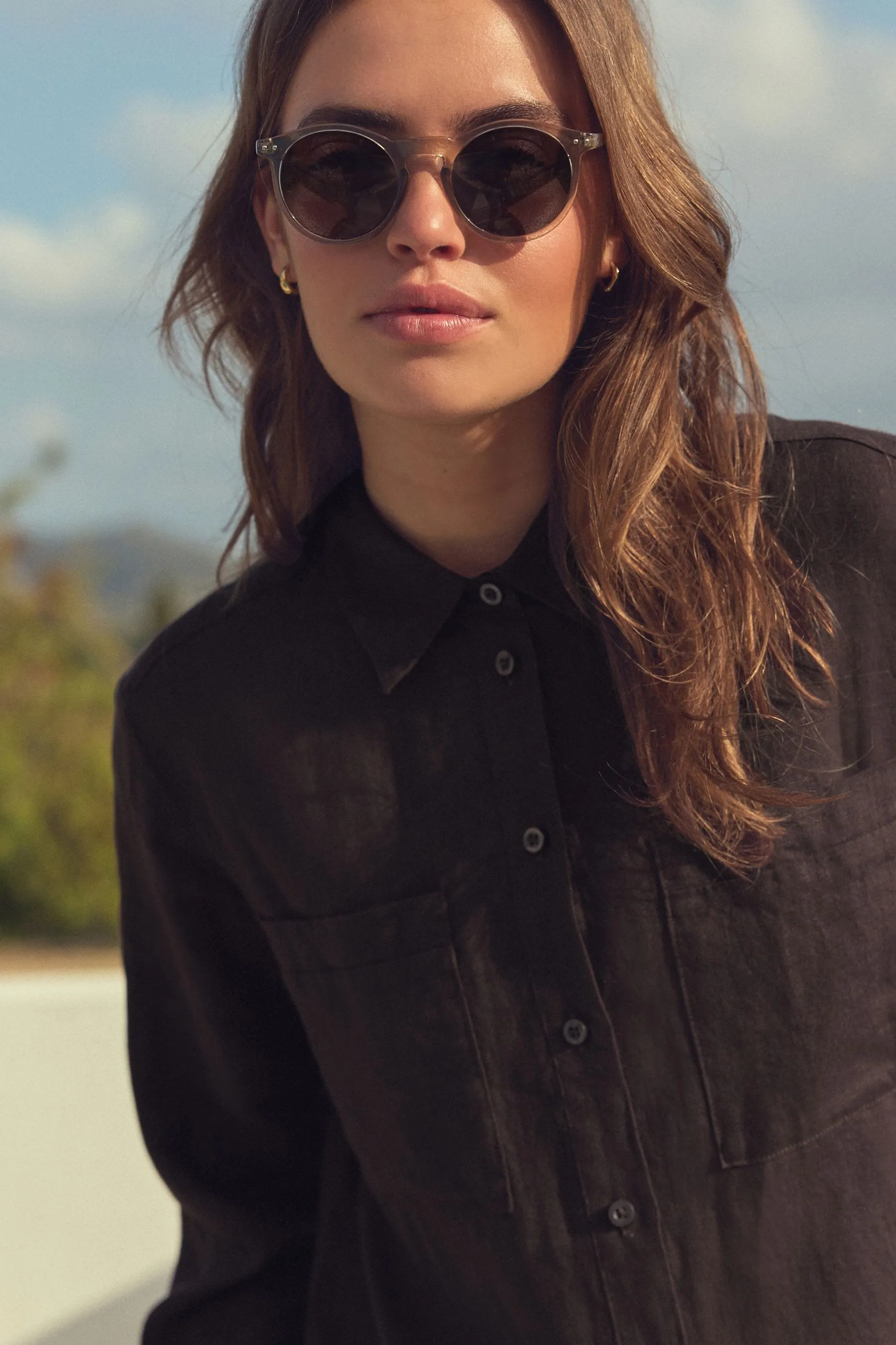 100% Camicia in Manica lunga lino