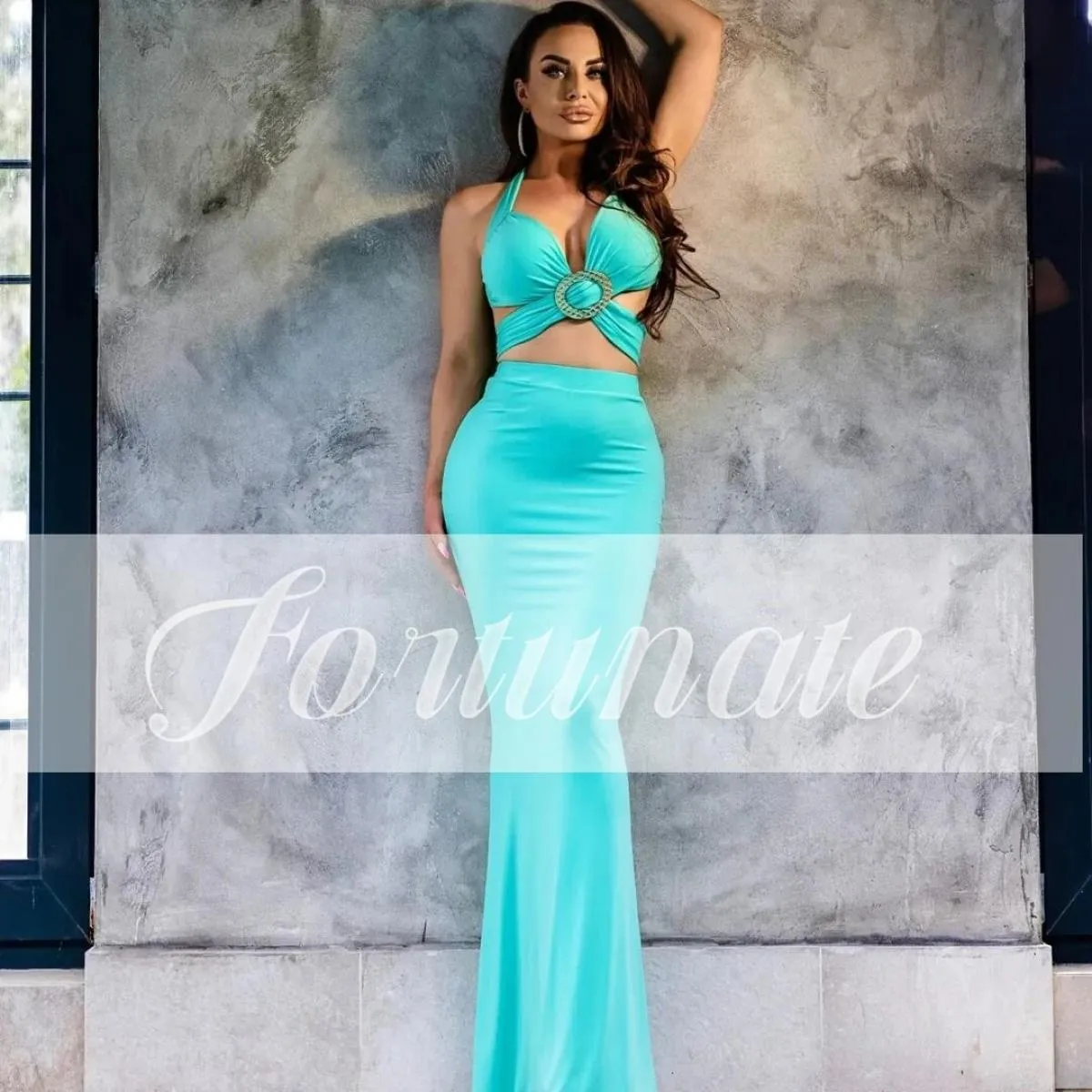 Abito Quinceanera blu in pizzo a sirena Una linea senza spalline Scollo a V profondo Cocktail Party Abito da sera per donna Cu
