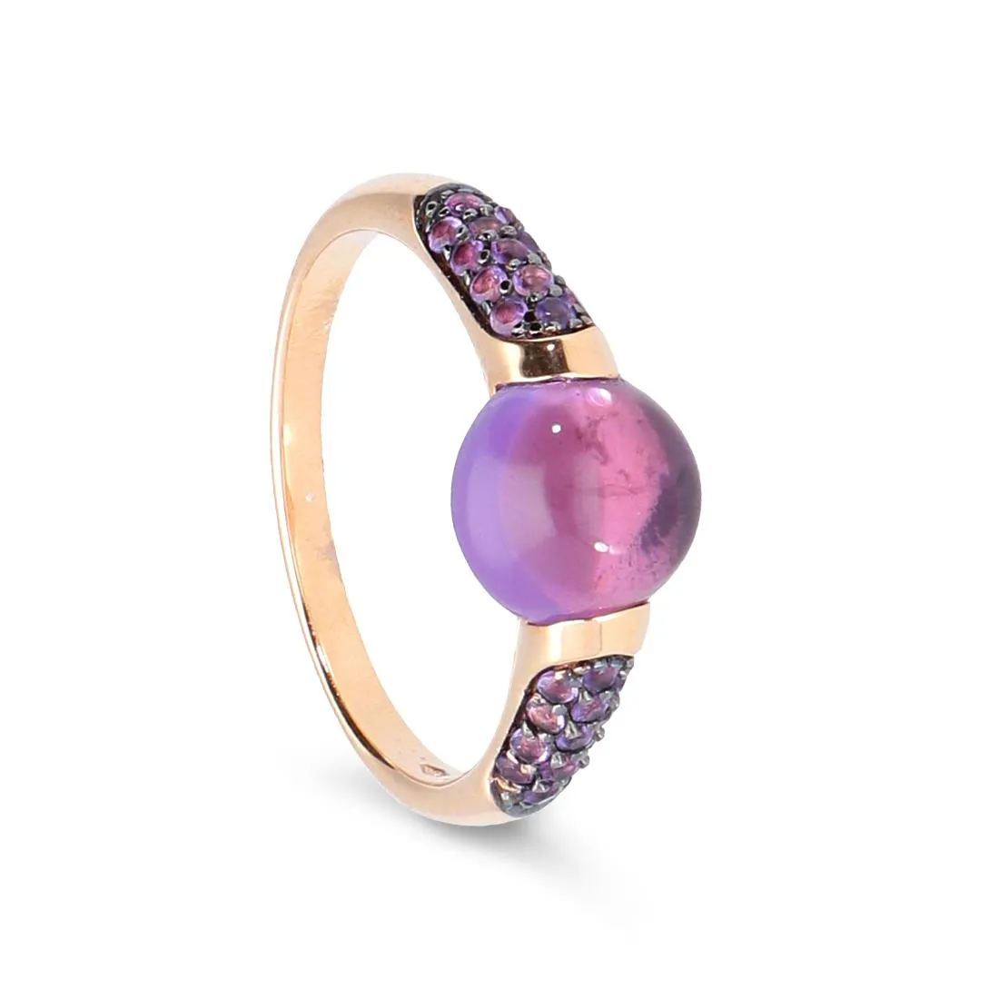 Anello in oro giallo con ametista