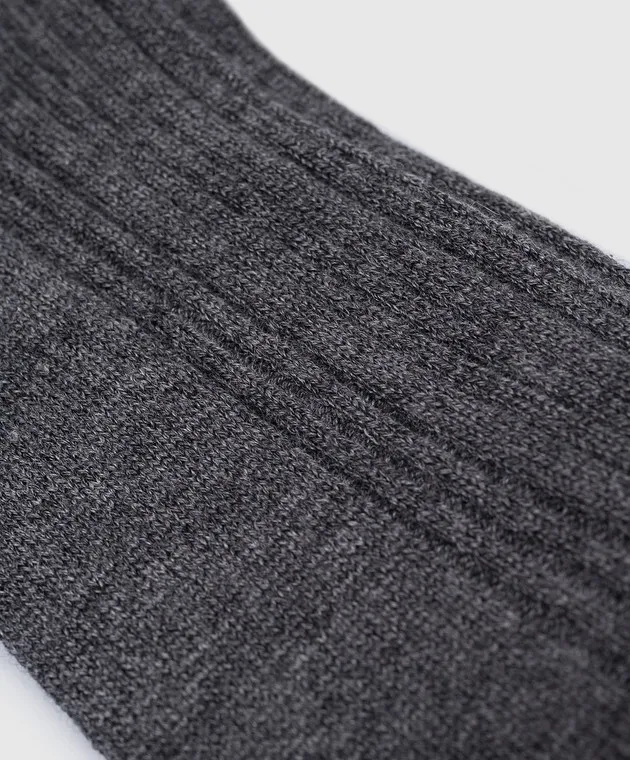 Brunello Cucinelli Stivali alti al ginocchio da bambino in cashmere grigio B64990009B