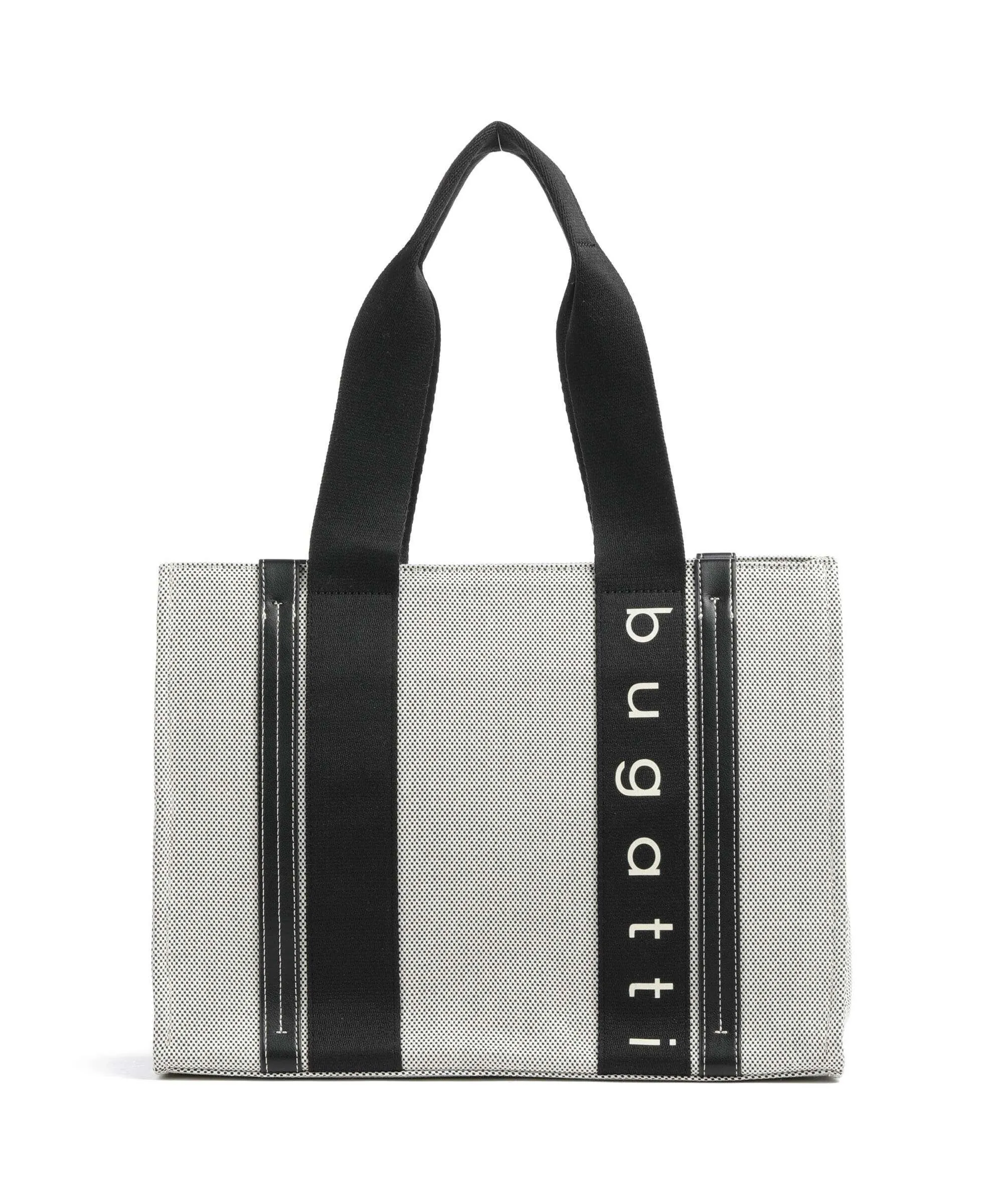  Bugatti Ambra Borsa shopper tela nero/bianco  