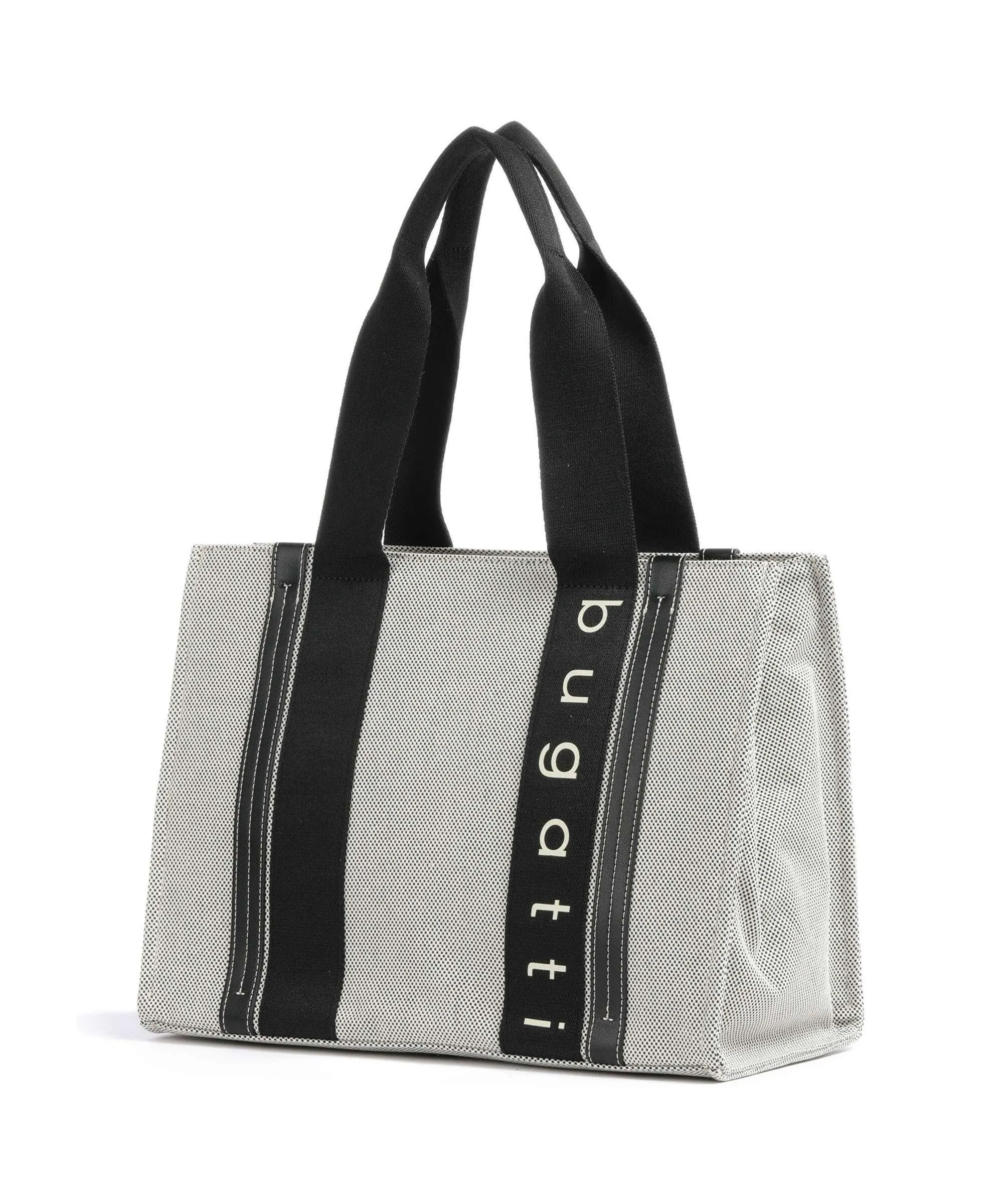  Bugatti Ambra Borsa shopper tela nero/bianco  