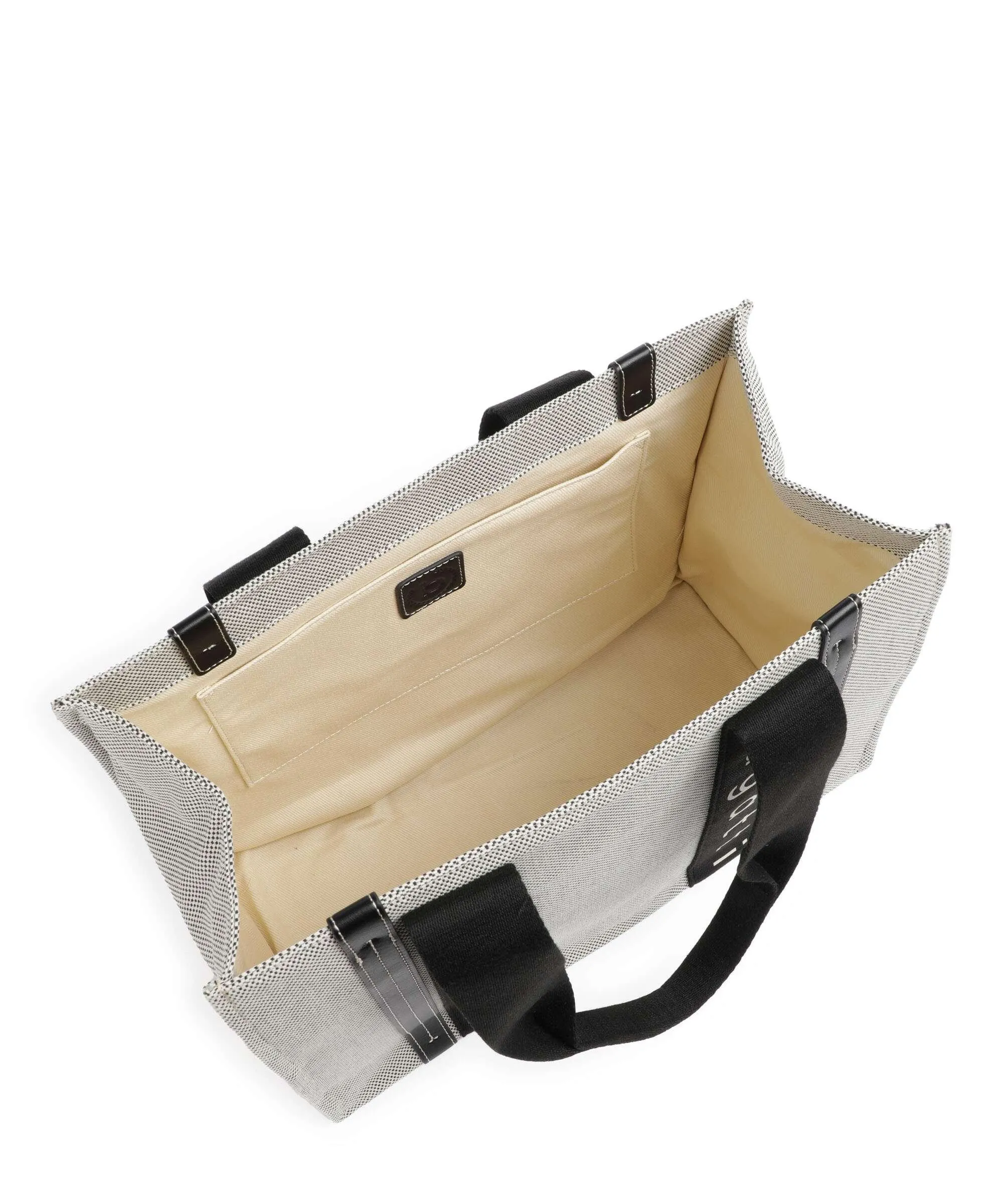  Bugatti Ambra Borsa shopper tela nero/bianco  