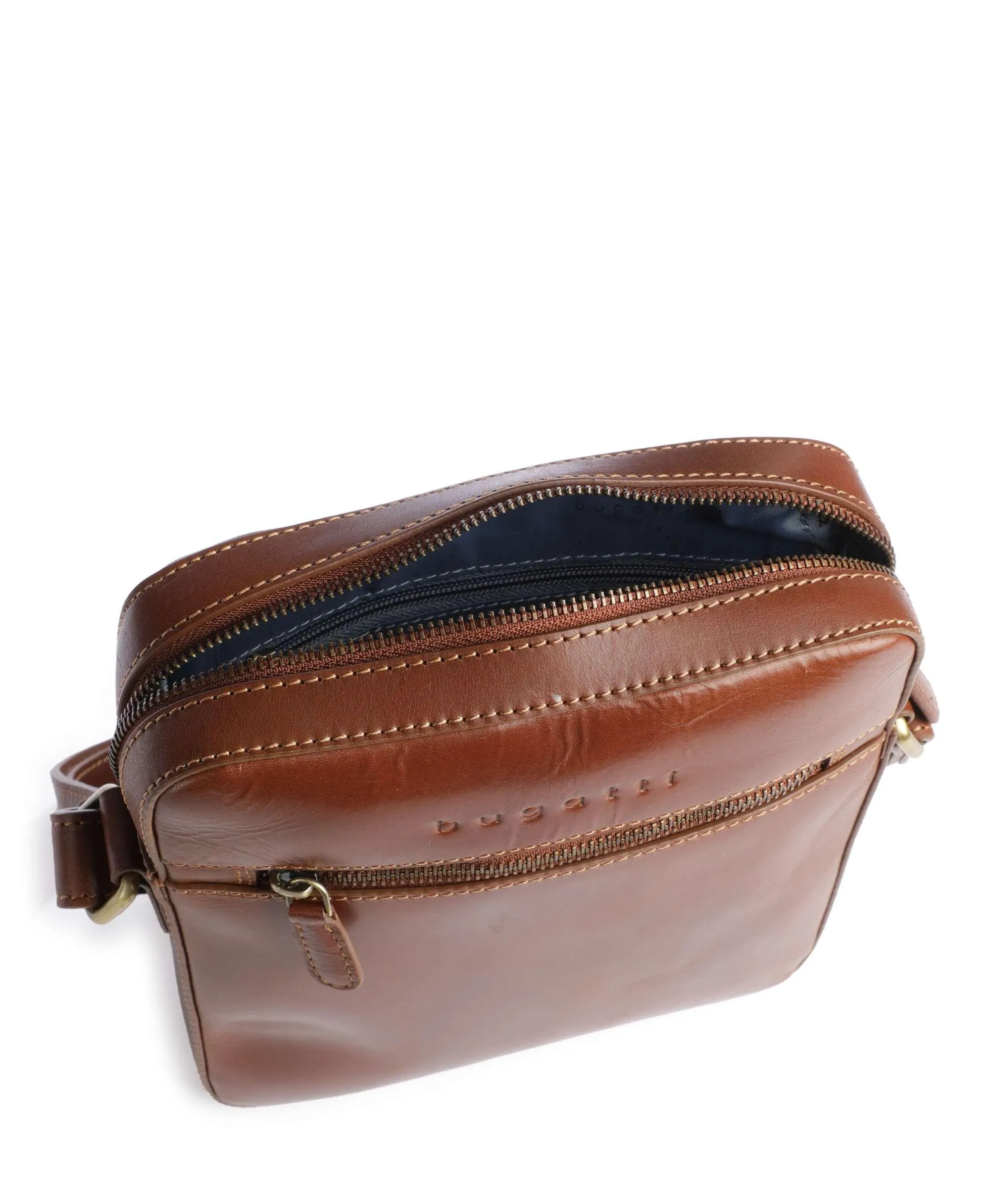  Bugatti Remo Borsa a tracolla pelle di vacchetta finemente grana cognac  