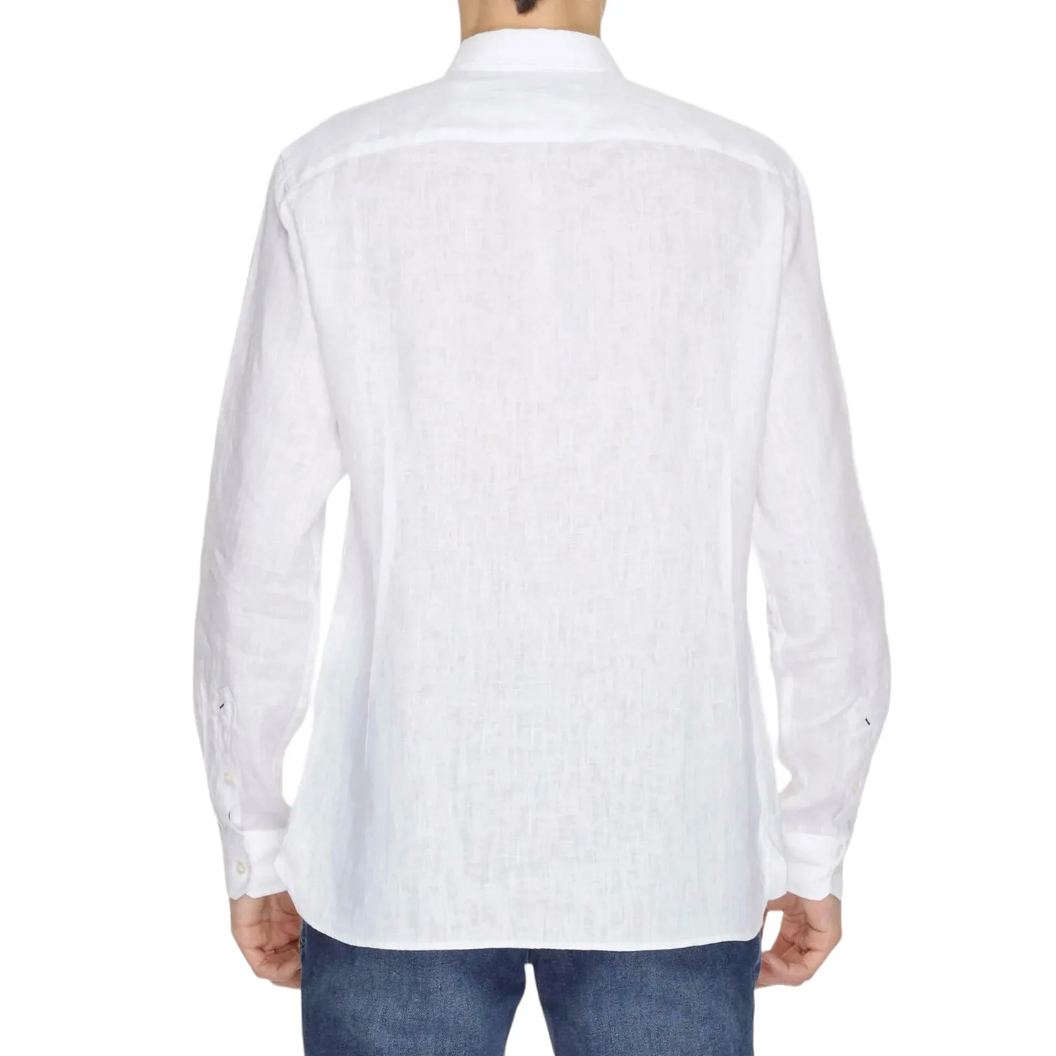Cale, camicia in lino slim fit con logo