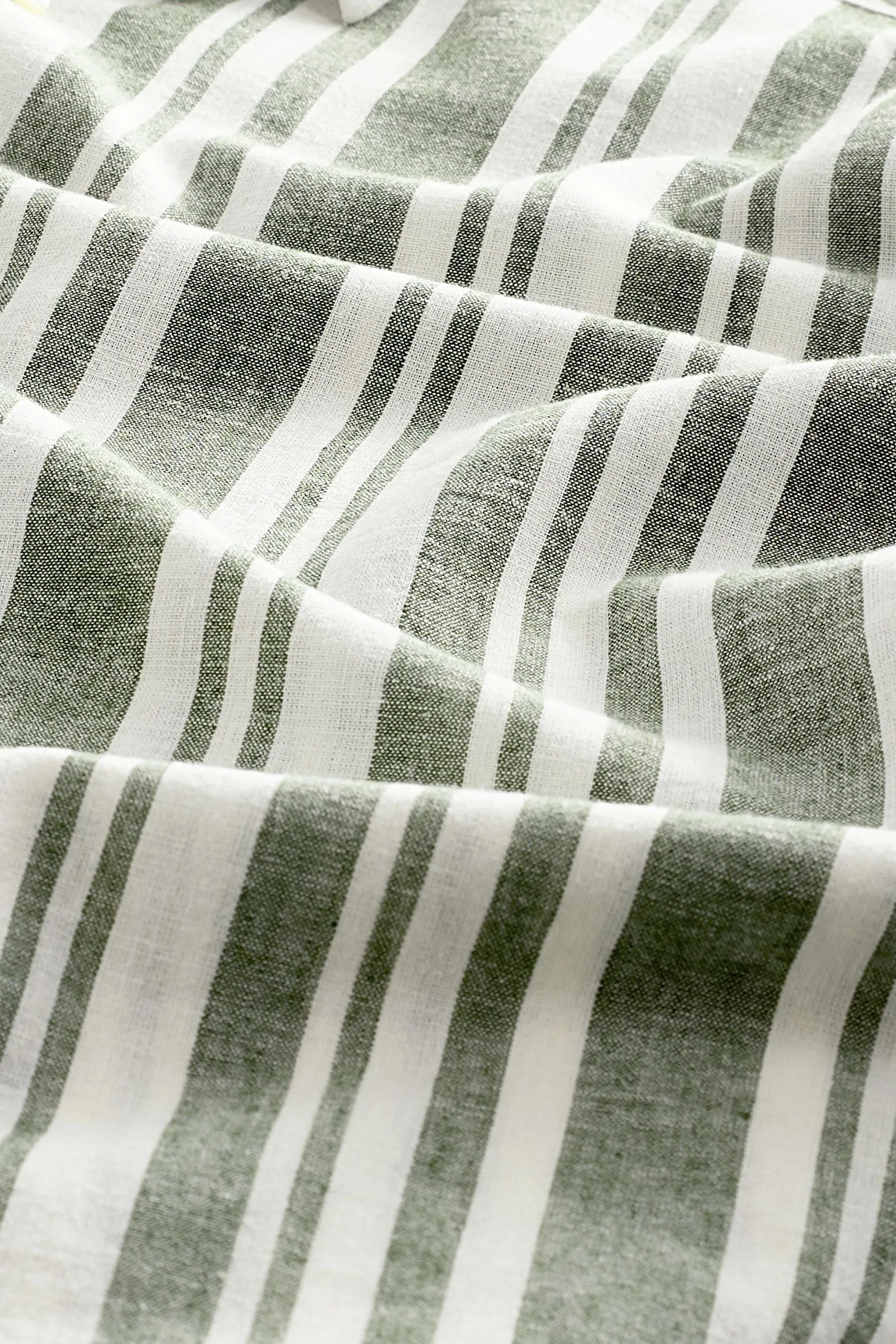 Camicia in Blend A righe Manica corta lino