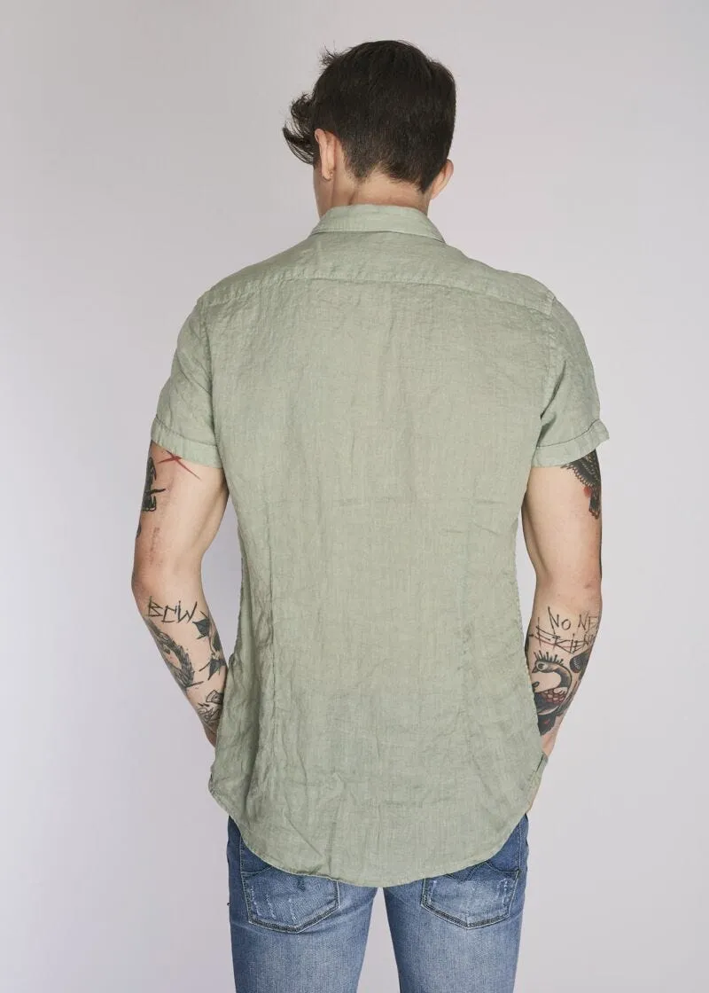 Camicia in lino a maniche corte