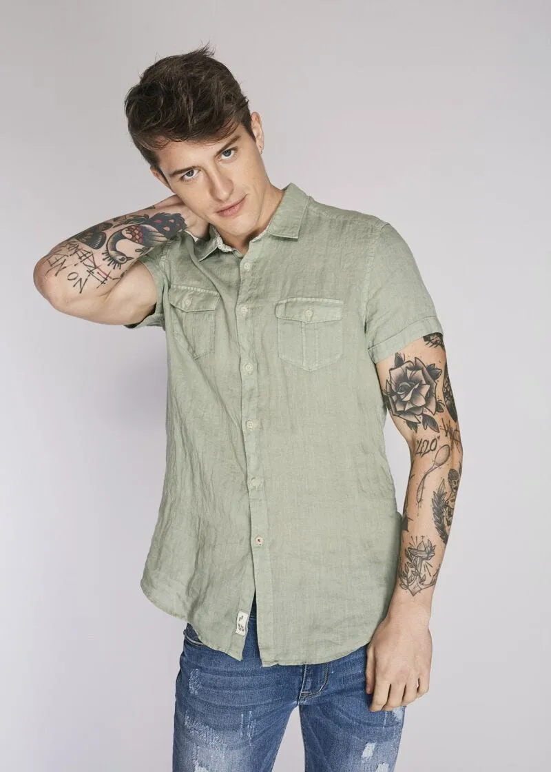 Camicia in lino a maniche corte