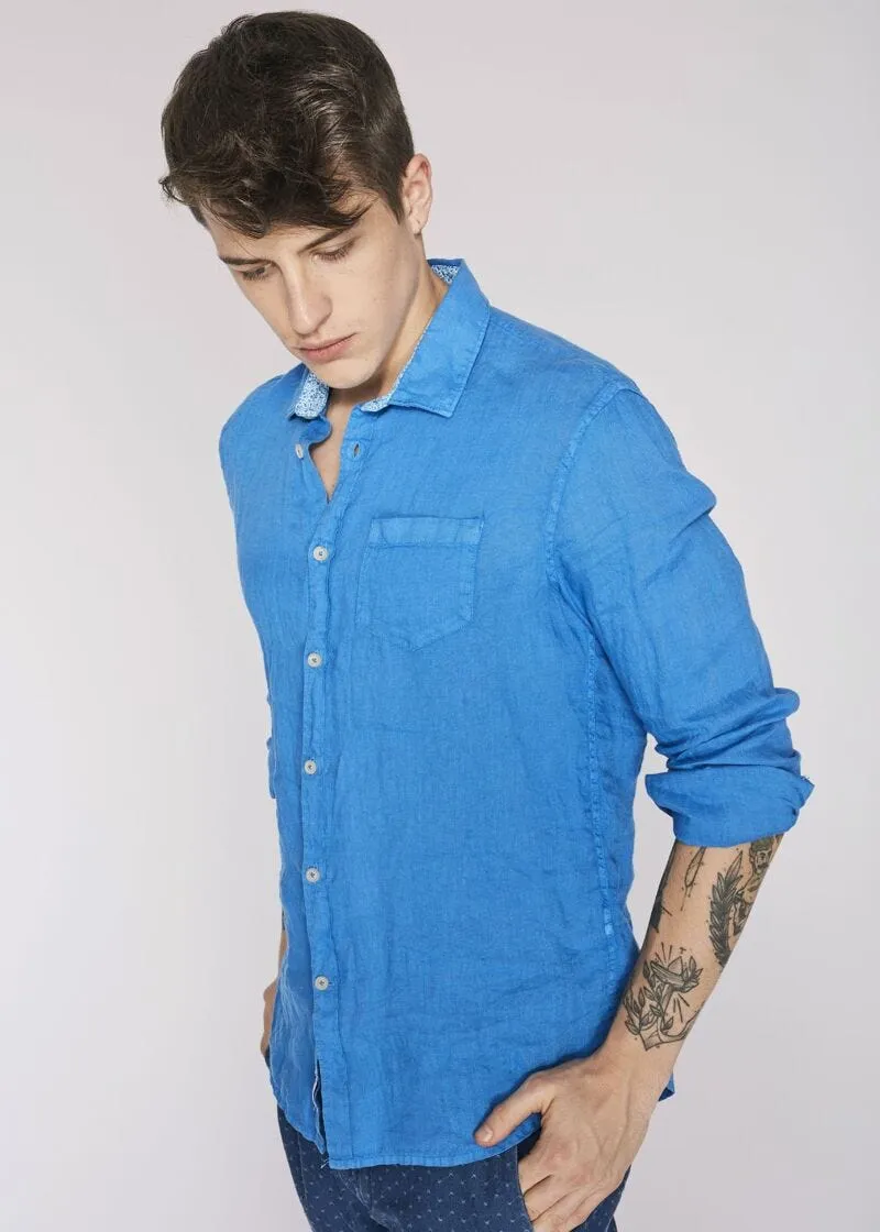 Camicia in lino con taschino