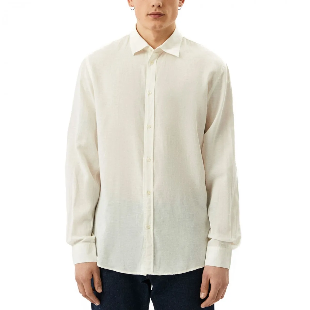 Camicia In Lino Regular Fit Longlinen