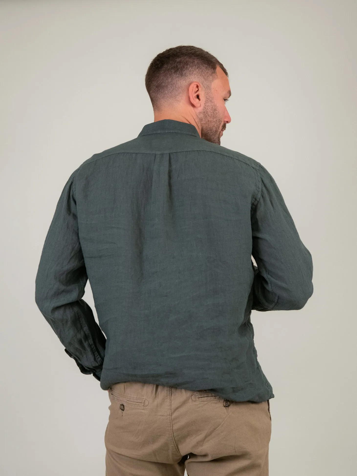 CAMICIA IN LINO VERDONE