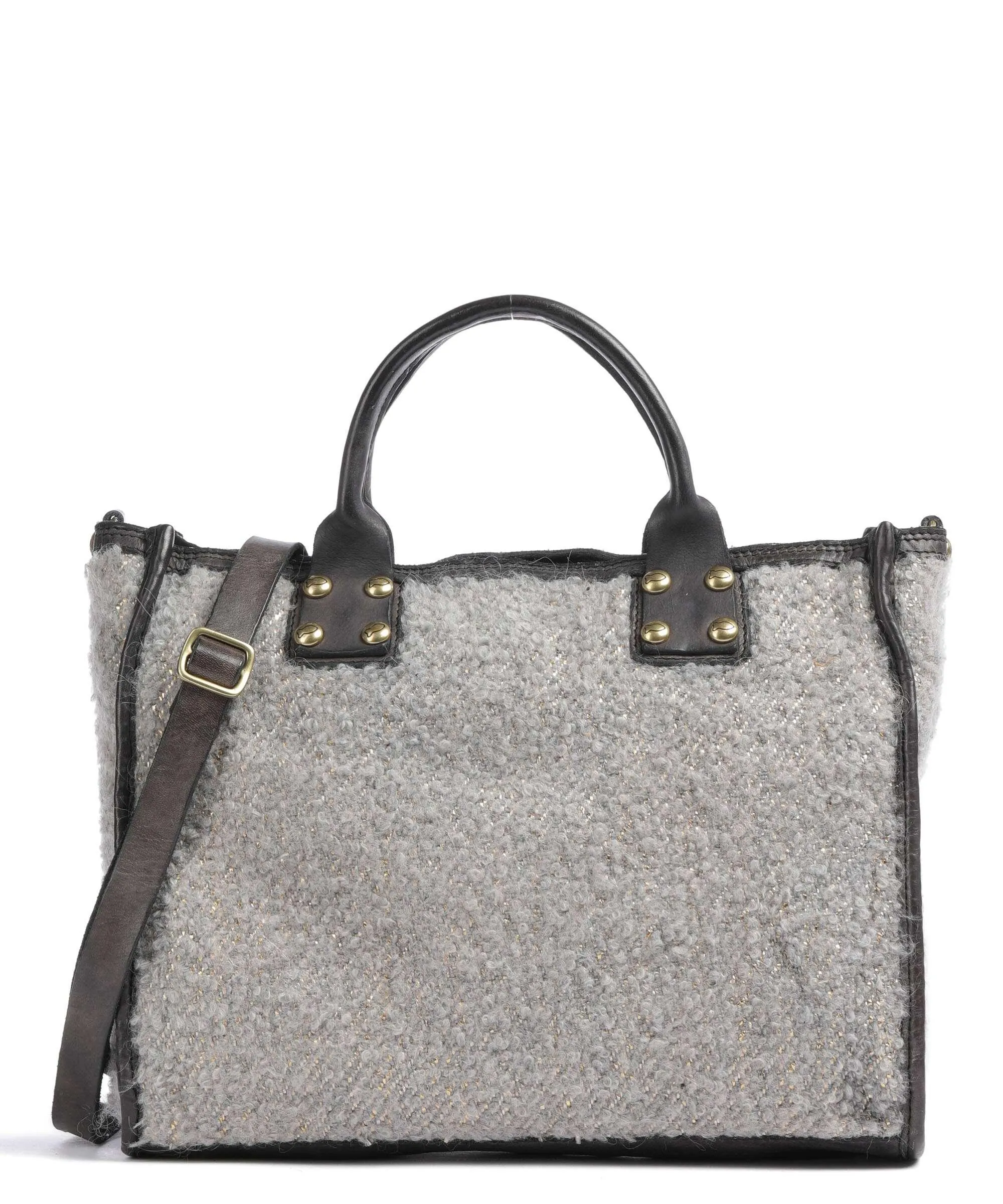  Campomaggi Borsa a mano eco-pelliccia, pelle di vacchetta finemente grana taupe  
