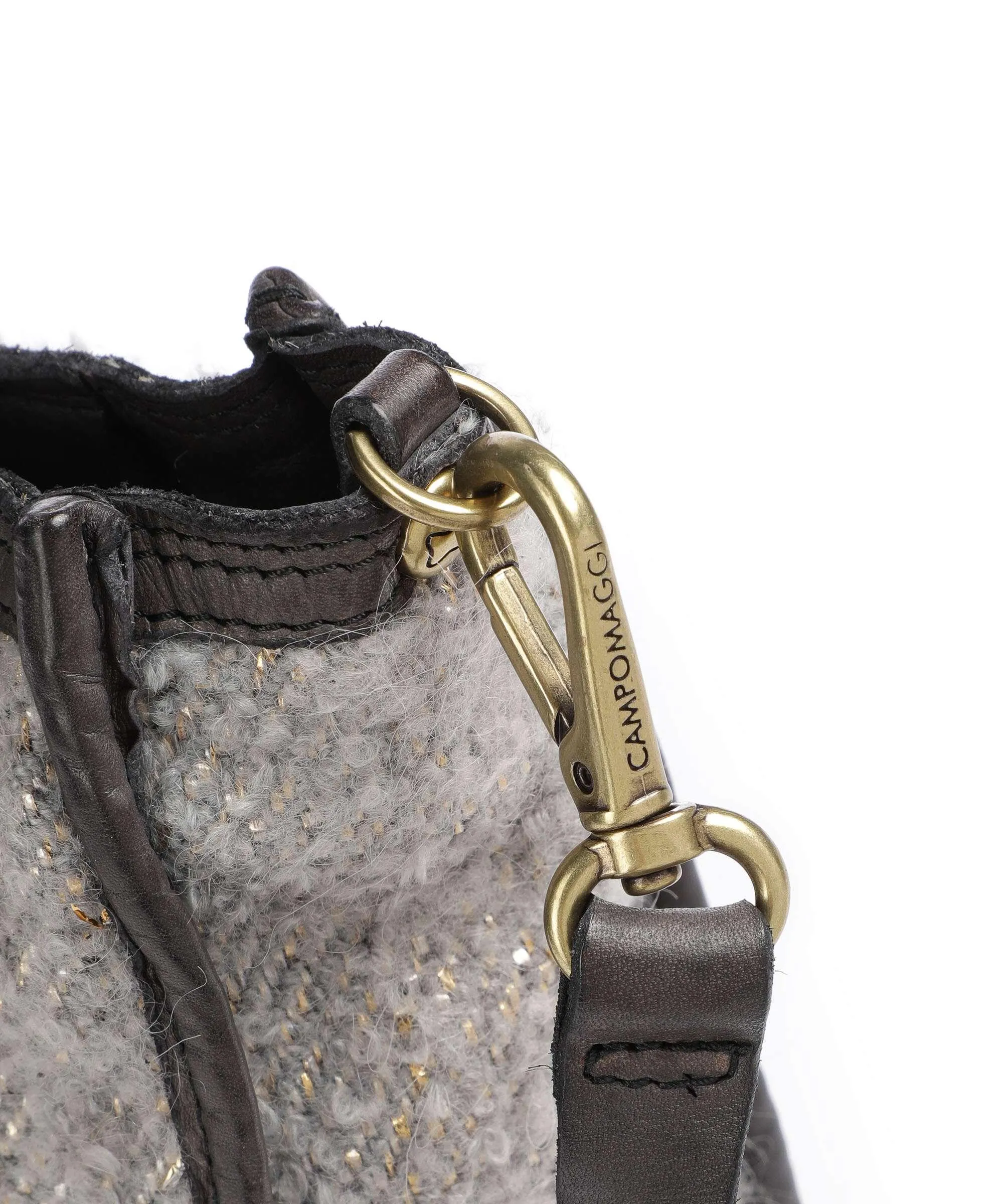  Campomaggi Borsa a mano eco-pelliccia, pelle di vacchetta finemente grana taupe  