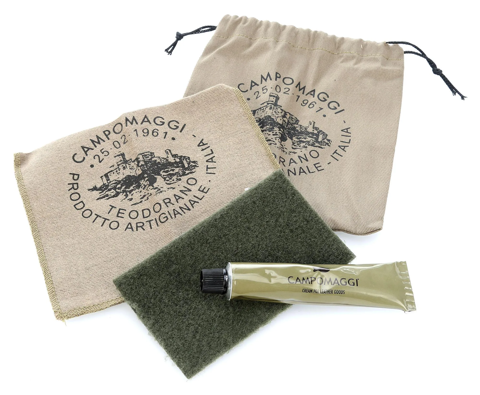  Campomaggi Borsa a tracolla pelle di vacchetta grana verde-oliva  