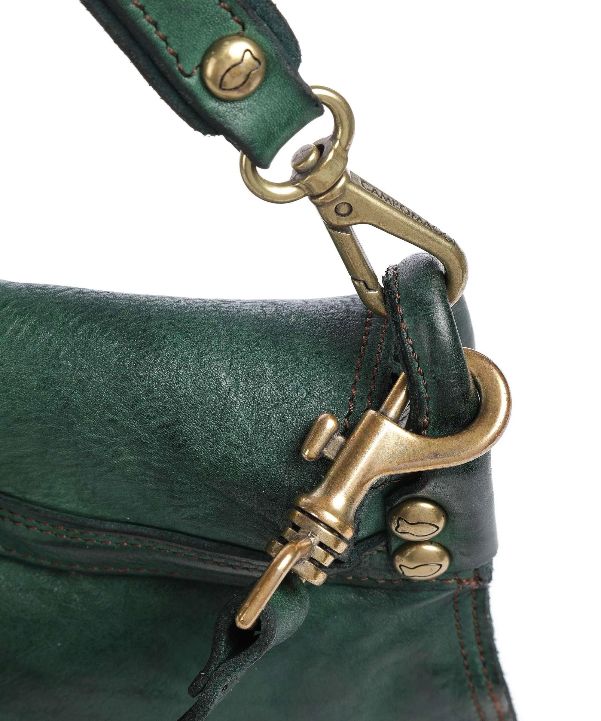  Campomaggi Borsa hobo pelle di vacchetta grana verde scuro  