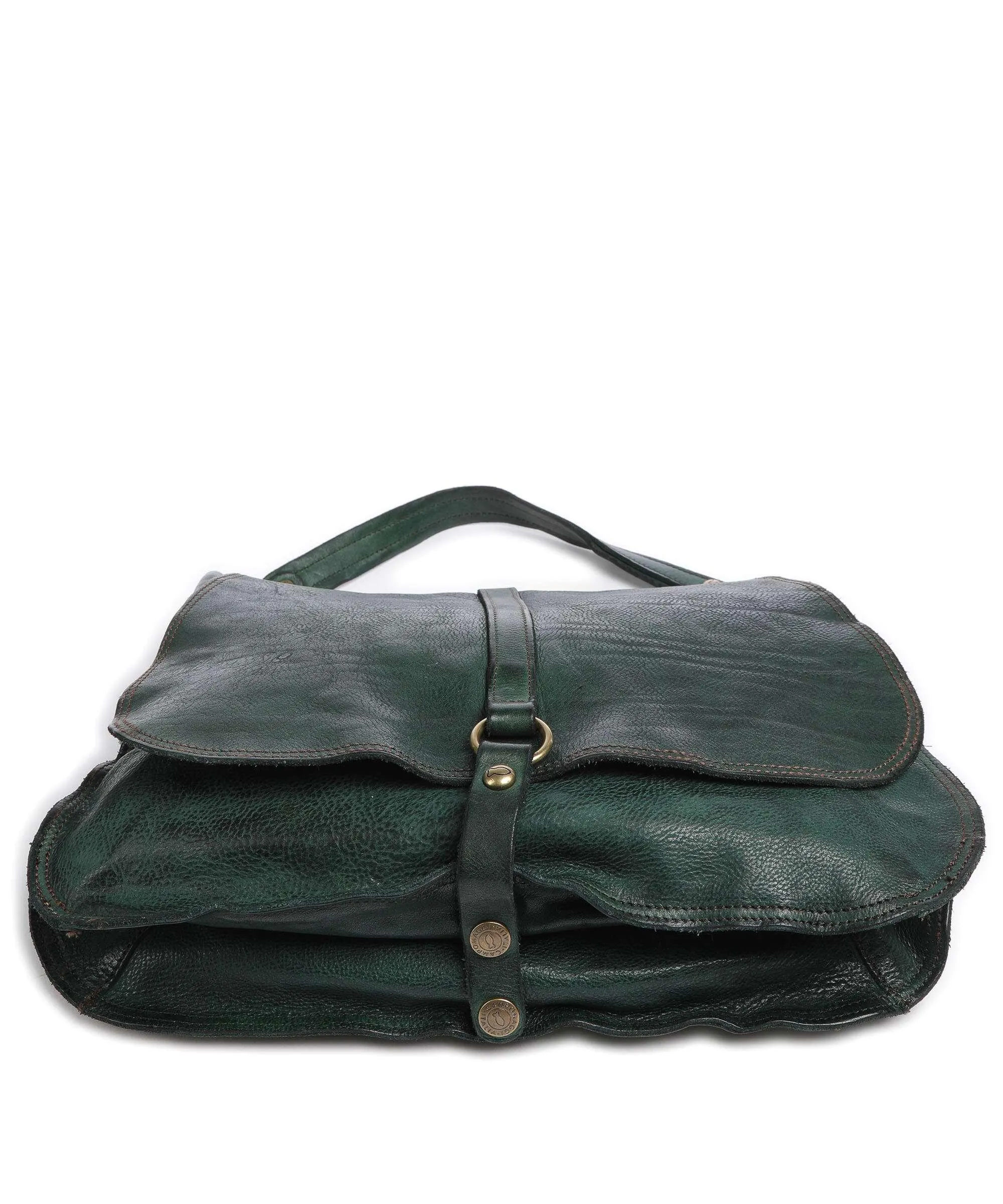  Campomaggi Borsa hobo pelle di vacchetta grana verde scuro  
