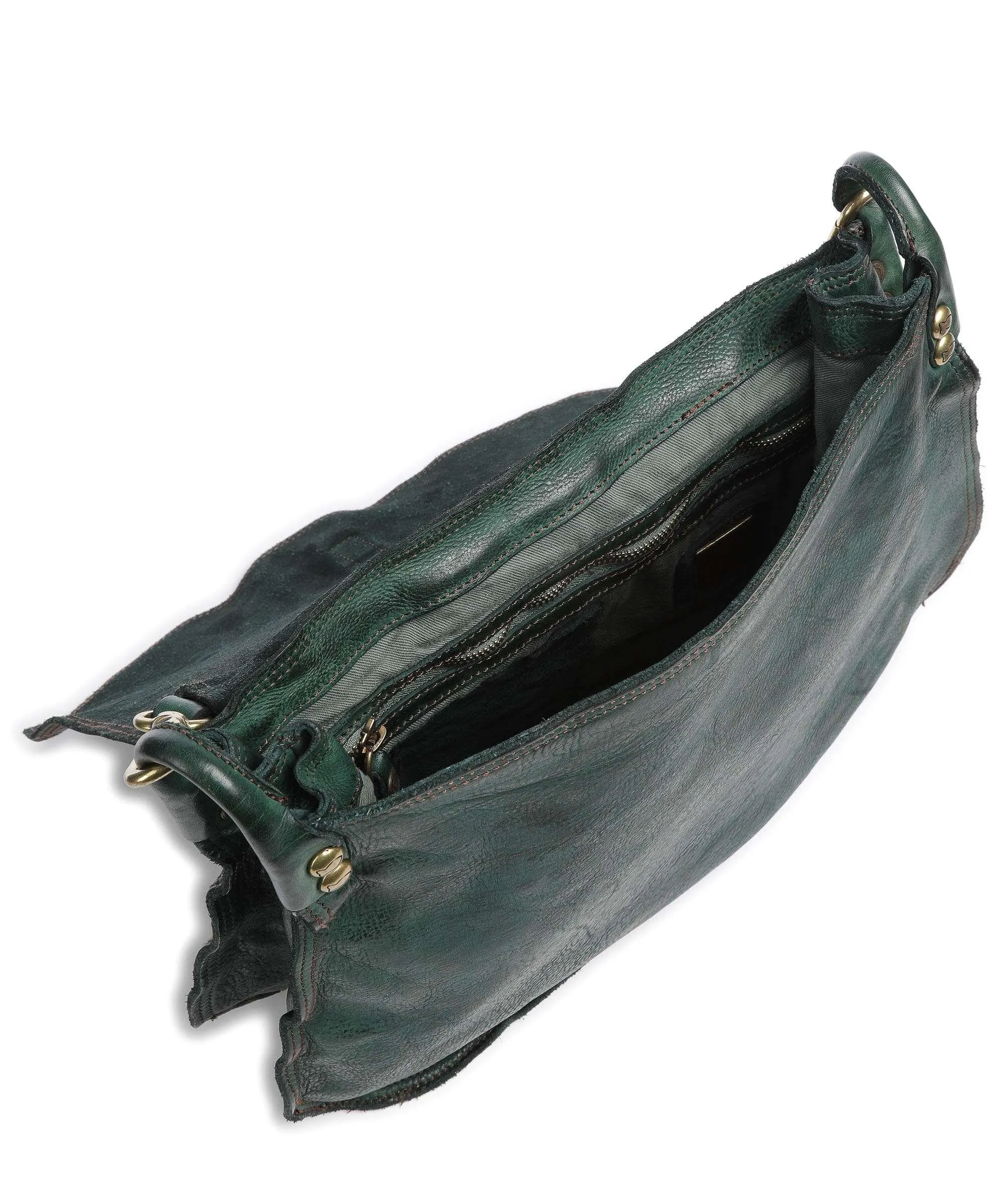  Campomaggi Borsa hobo pelle di vacchetta grana verde scuro  