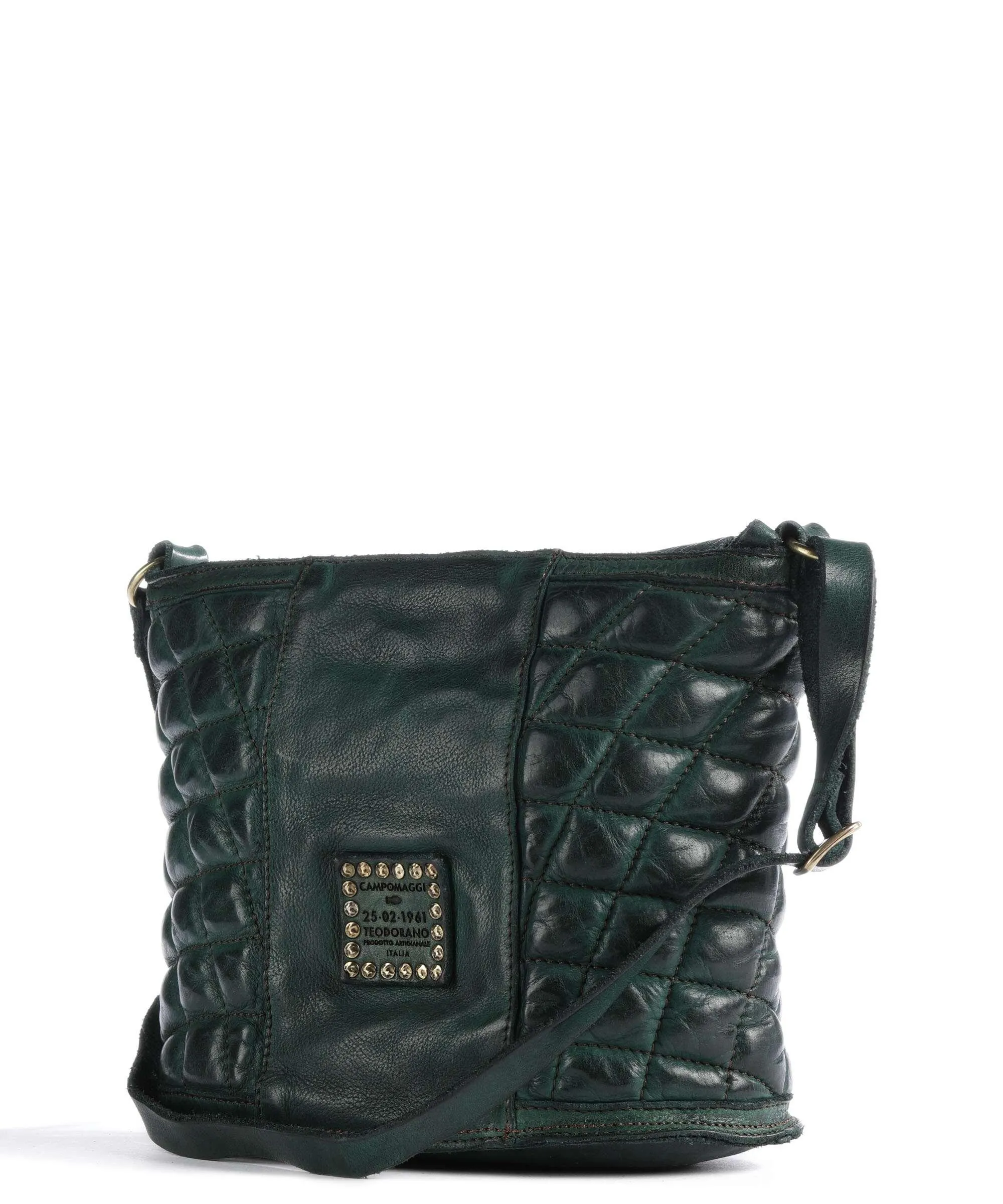  Campomaggi Prestige Borsa a tracolla pelle di vacchetta grana verde scuro  