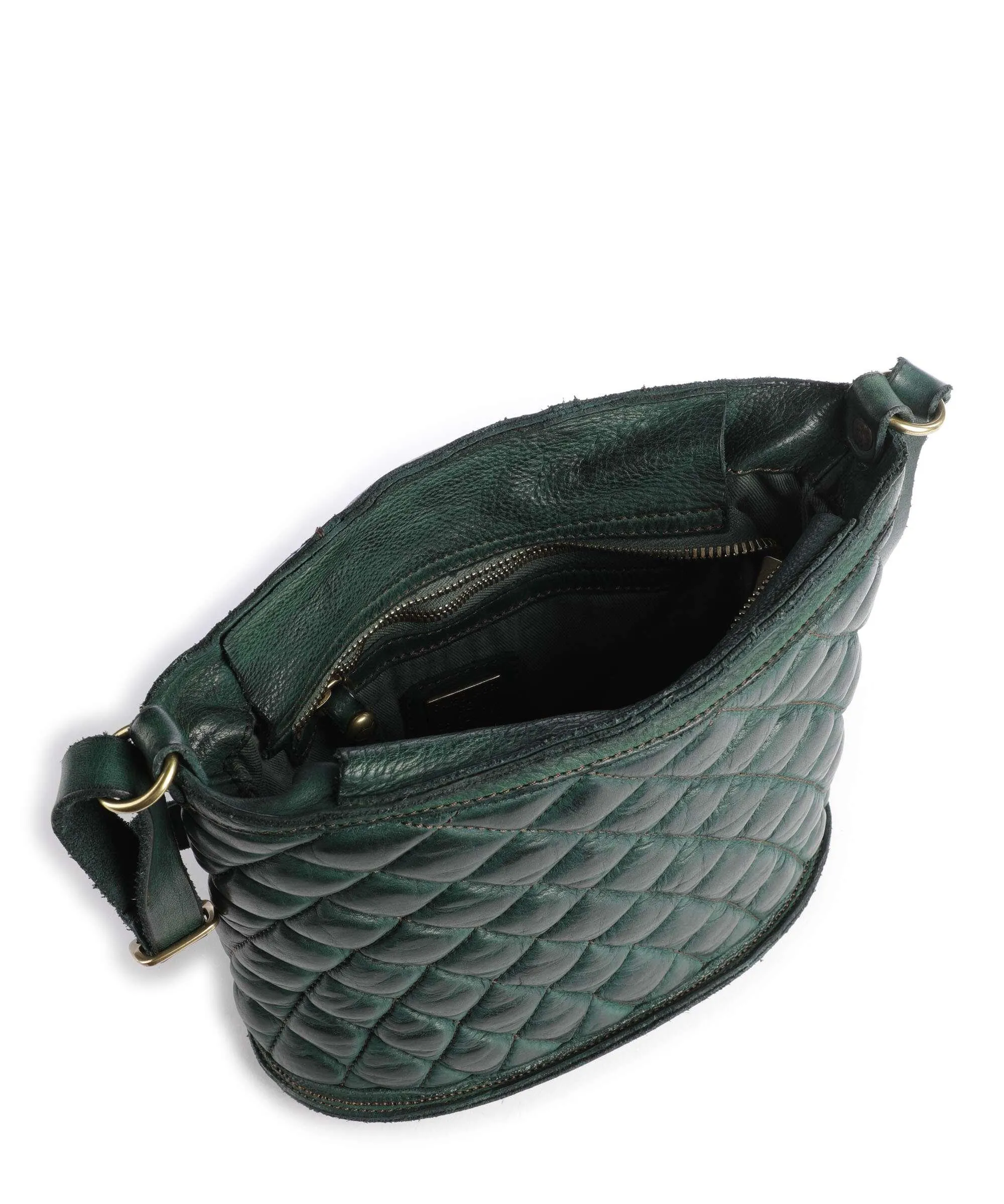  Campomaggi Prestige Borsa a tracolla pelle di vacchetta grana verde scuro  