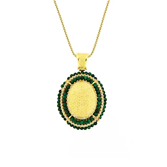 Collana Clou de Paris argento malachite e zirconi