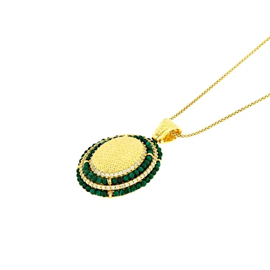 Collana Clou de Paris argento malachite e zirconi