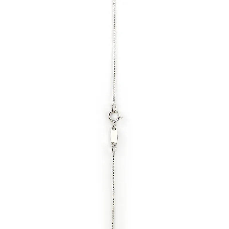 Collana cuore blu piccolo con zirconi in oro bianco