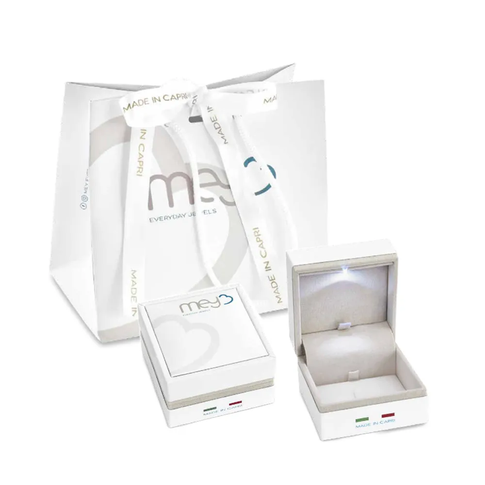 Collana Mey in Oro Bianco con Zaffiro e Diamanti | Ovale – CDMEY SBR-SH