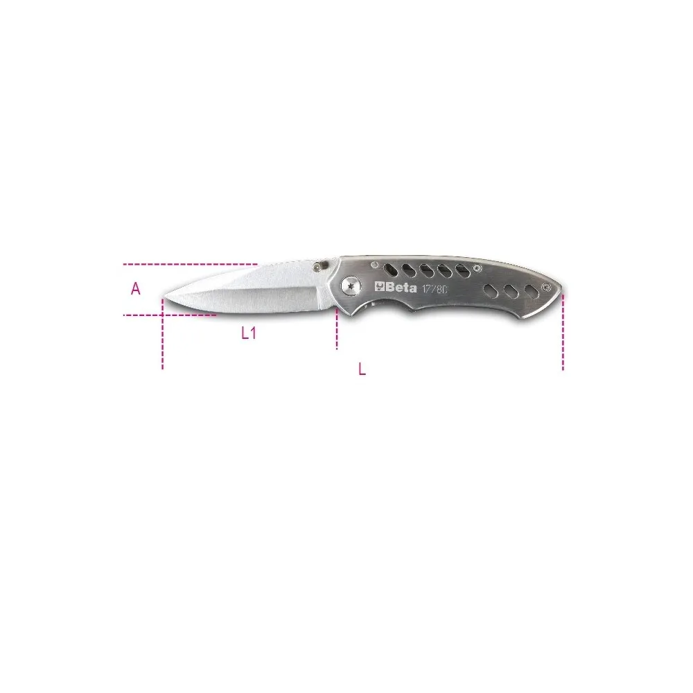 Coltello a serramanico Lama ed impugnatura in acciaio inossidabile • in astuccio - Beta 1778D