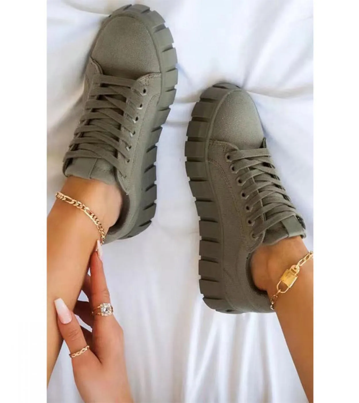 Comemore New Womans Vulcanized Shoes Canvas Laceup Solid Casual Sneakers Thick Bottom Female Fashion Plus Size Ladies F