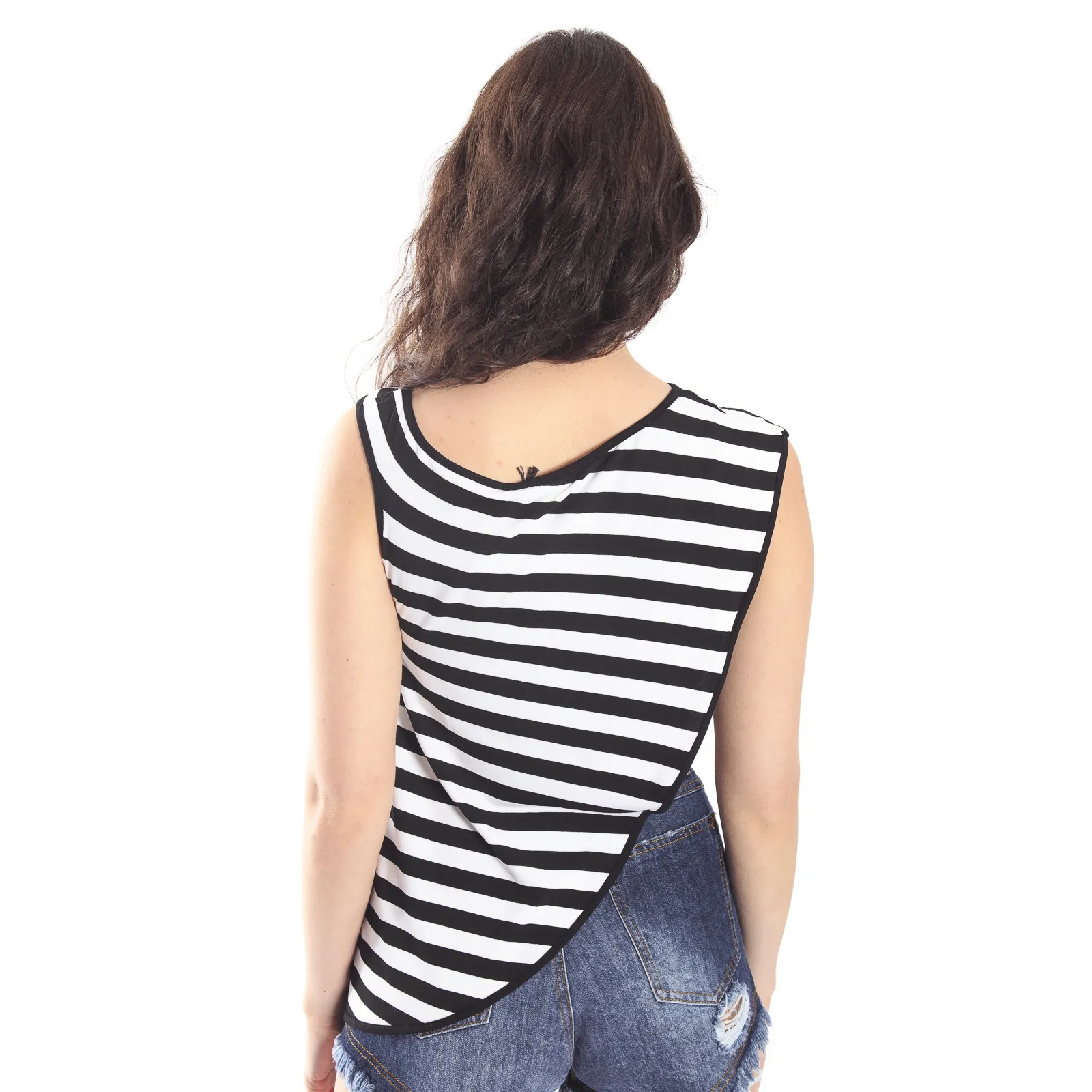 DENNY ROSE T-shirt senza maniche NERO/BIANCO Art. 63DR26025