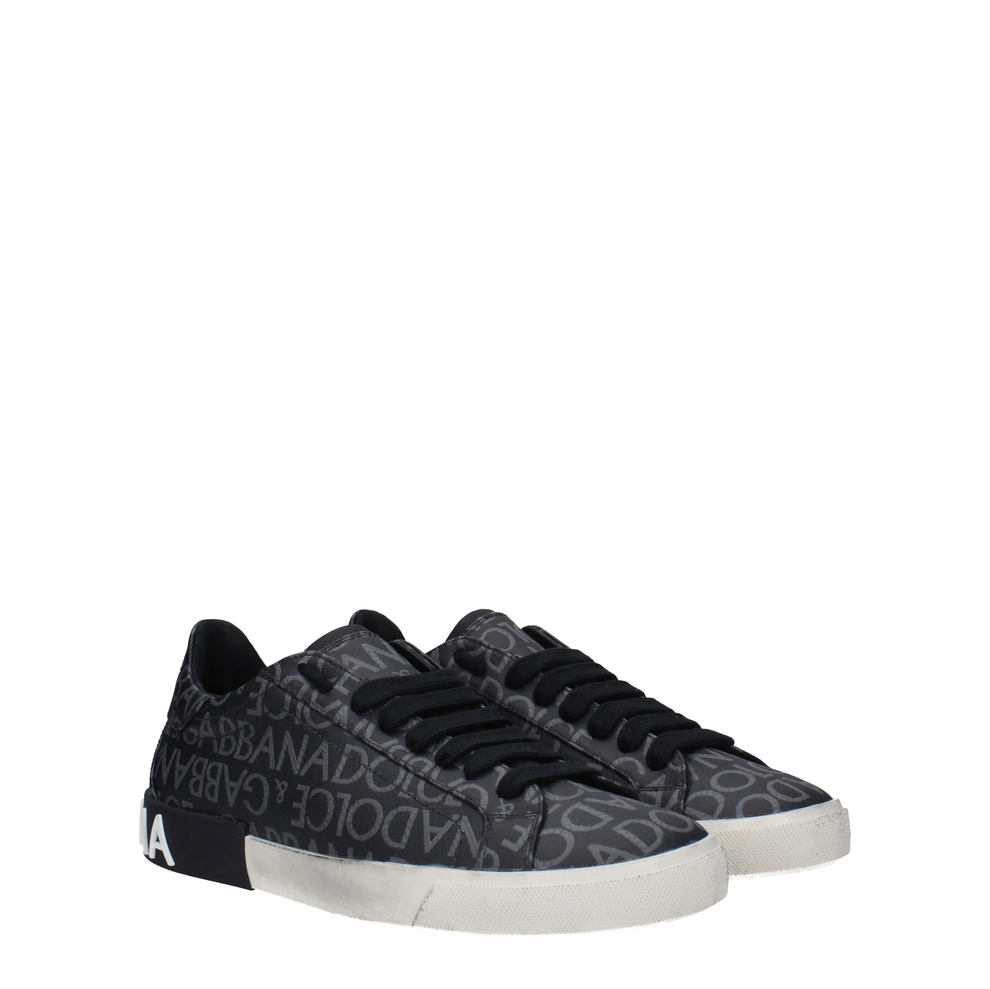 Dolce&Gabbana Sneakers Uomo Tessuto Nero/Grigio