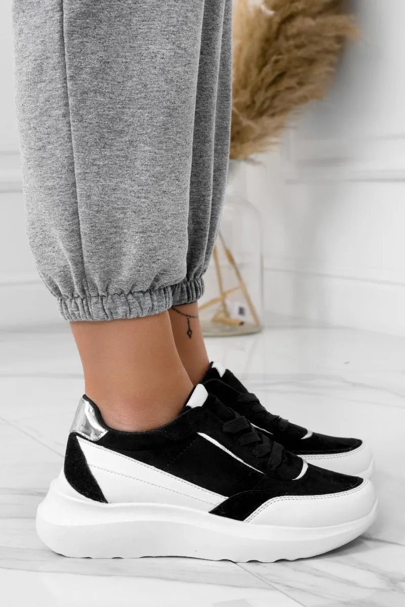 DONATA - Sneakers bianche con pannelli a contrasto neri
