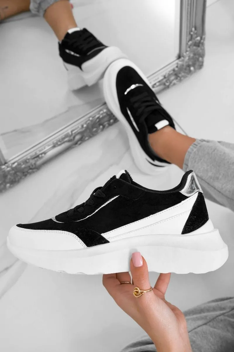 DONATA - Sneakers bianche con pannelli a contrasto neri