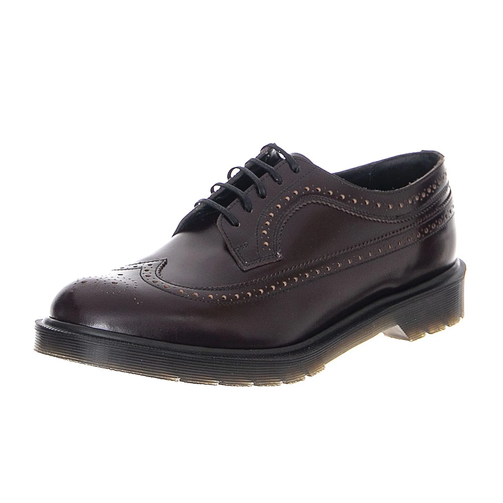 DR.MARTENS 3989 Boanil Brush Shoes - Merlot - Scarpe Profilo Basso Uomo Bordeaux - Made in England    