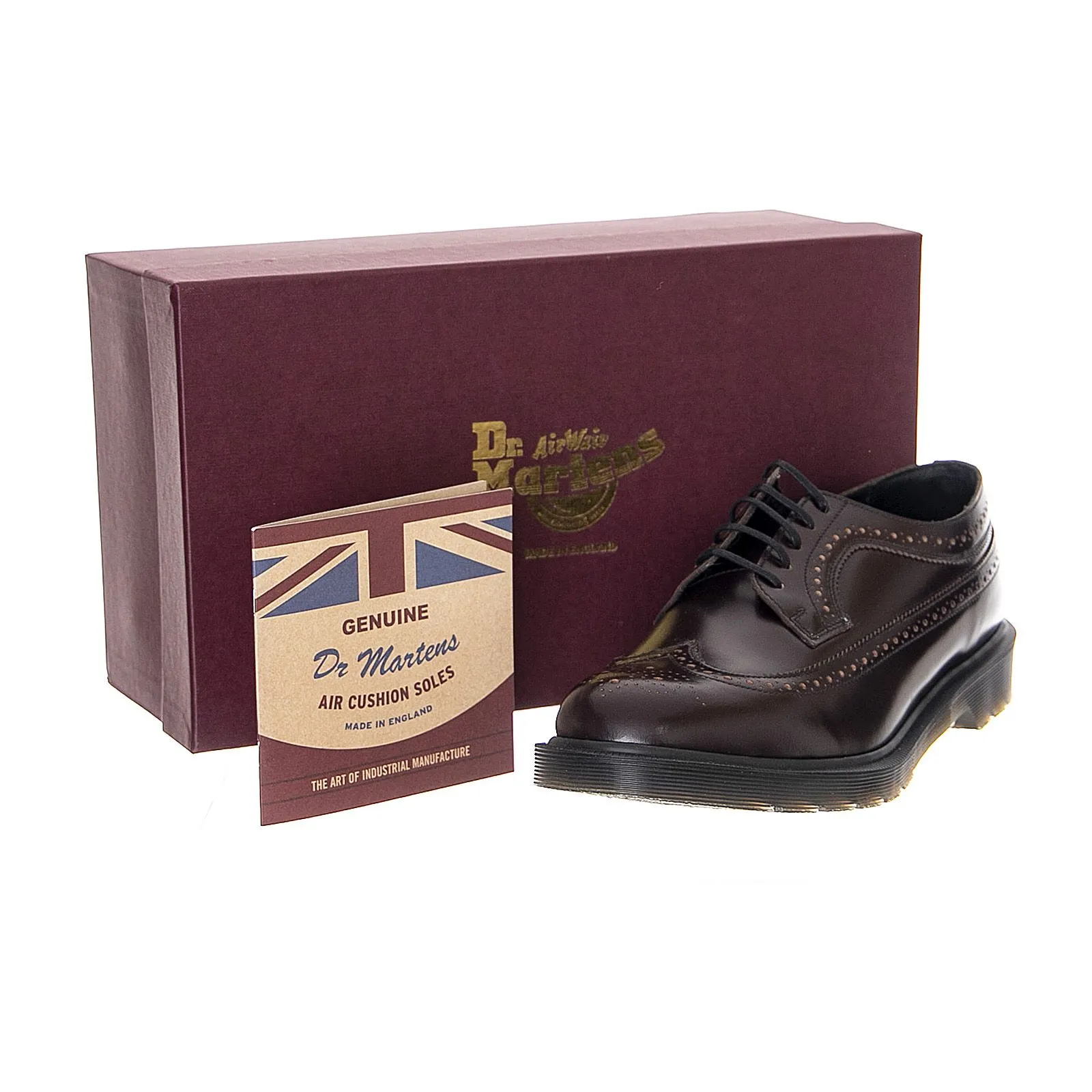 DR.MARTENS 3989 Boanil Brush Shoes - Merlot - Scarpe Profilo Basso Uomo Bordeaux - Made in England    