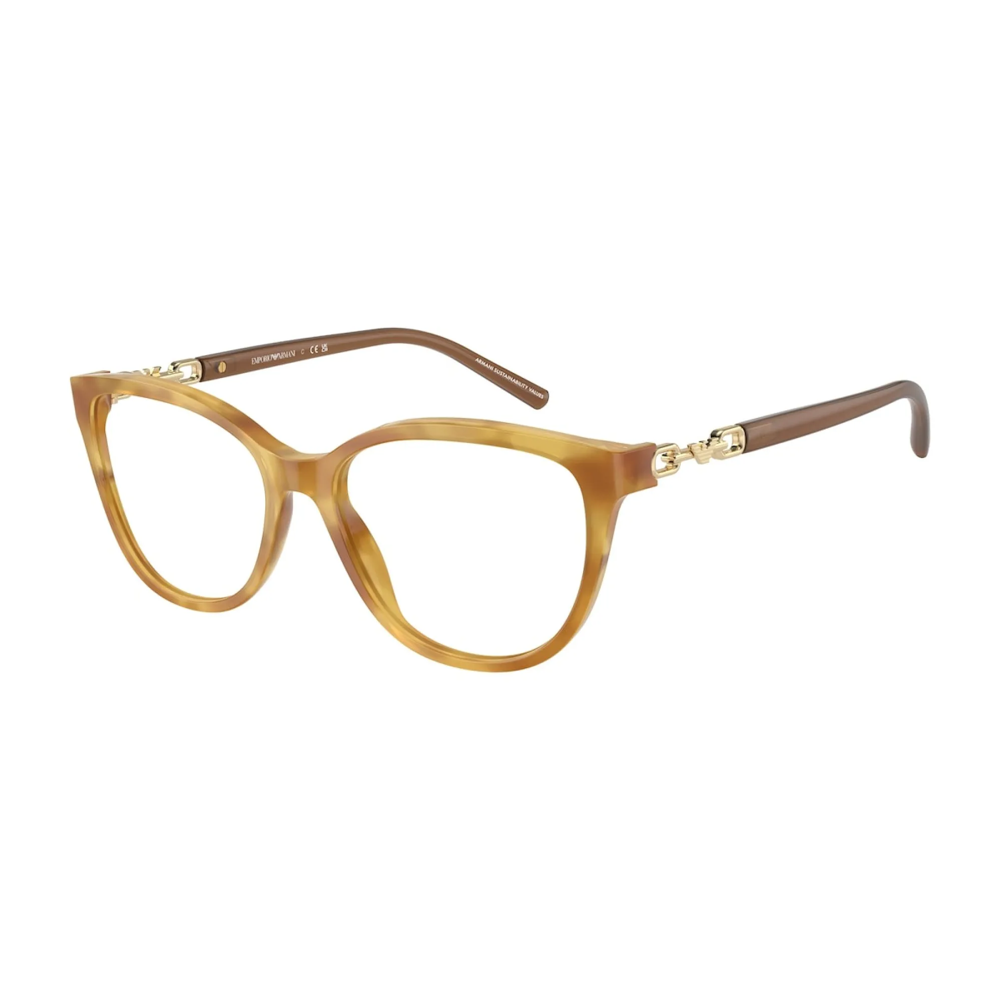   Emporio Armani EA 3190 - 6115 Avana Chiaro Lucido | Occhiale Da Vista Donna 