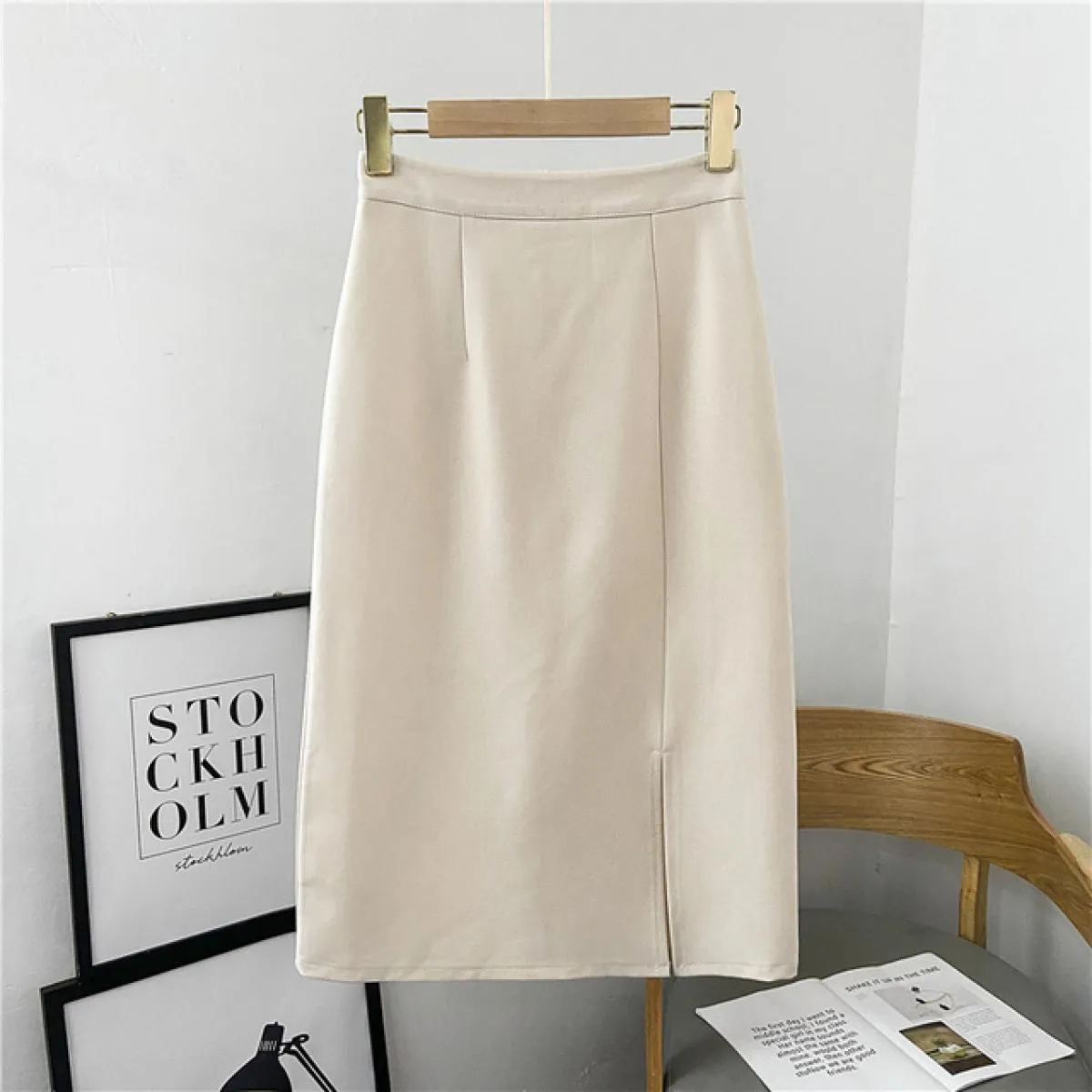 Gonna stile preppy a vita alta Gonna da donna primaverile Gonne preppy semplici e accoglienti Gonne da donna