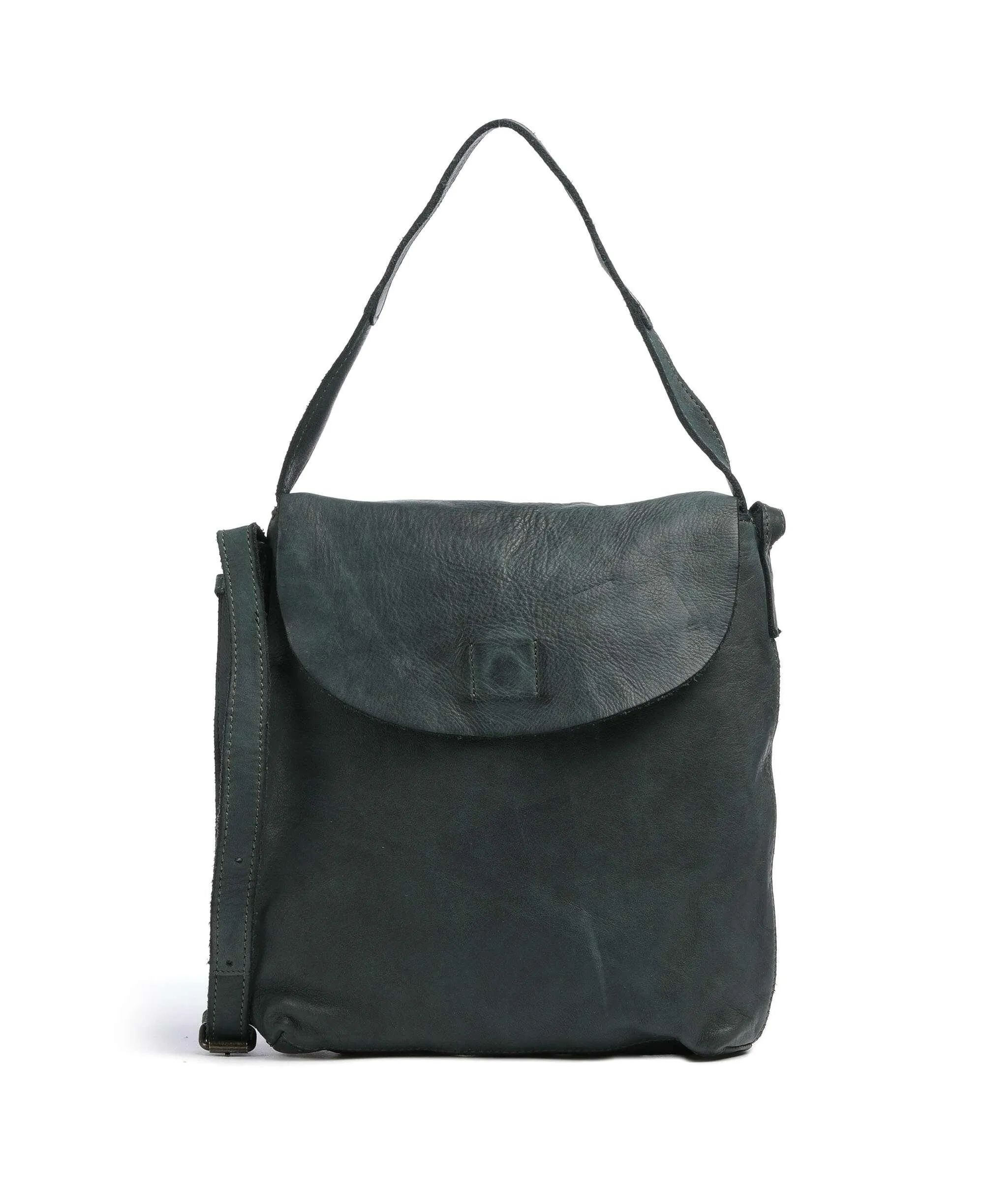  Harold's Submarine Borsa a spalla pelle di vacchetta grana verde scuro  