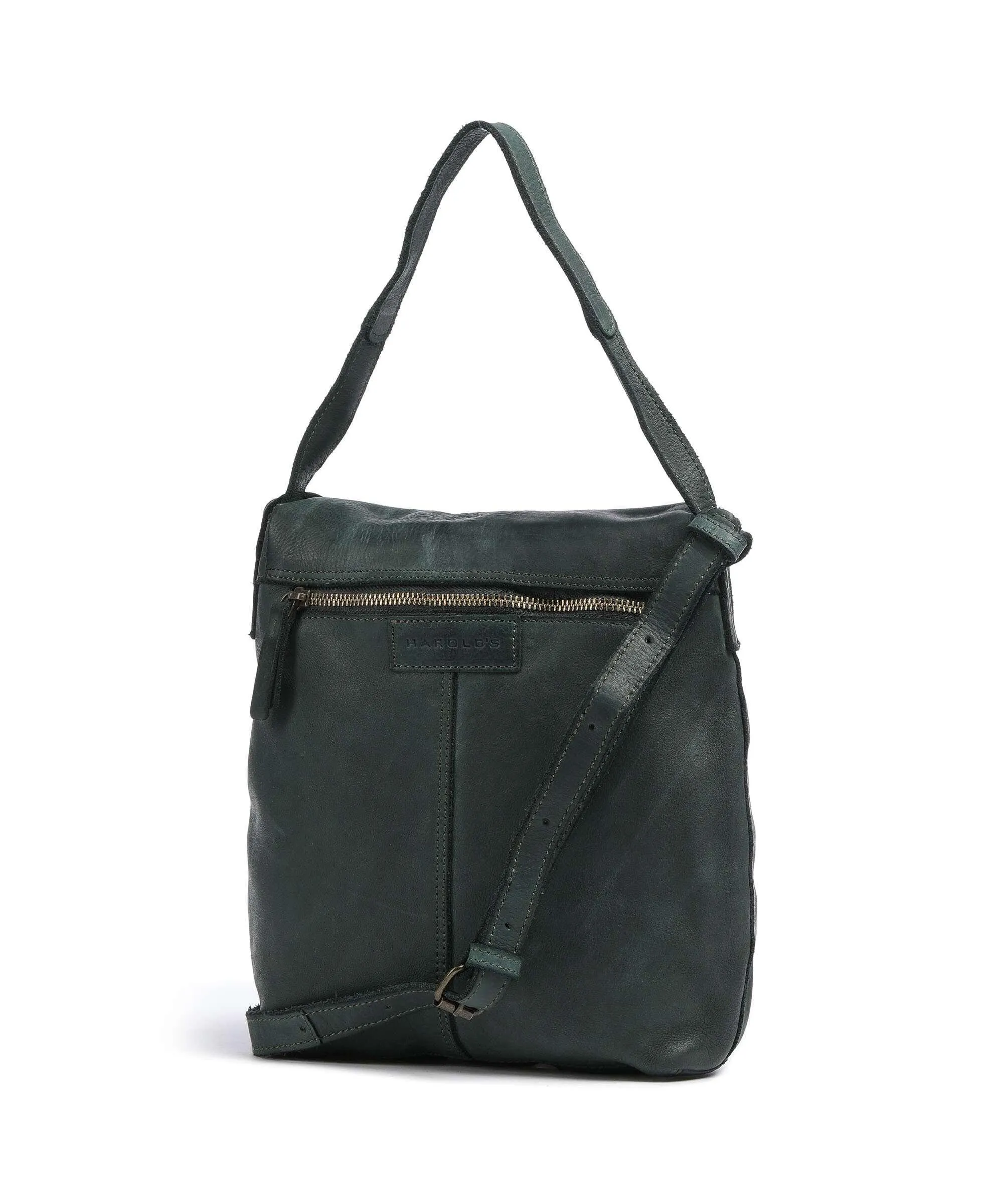  Harold's Submarine Borsa a spalla pelle di vacchetta grana verde scuro  
