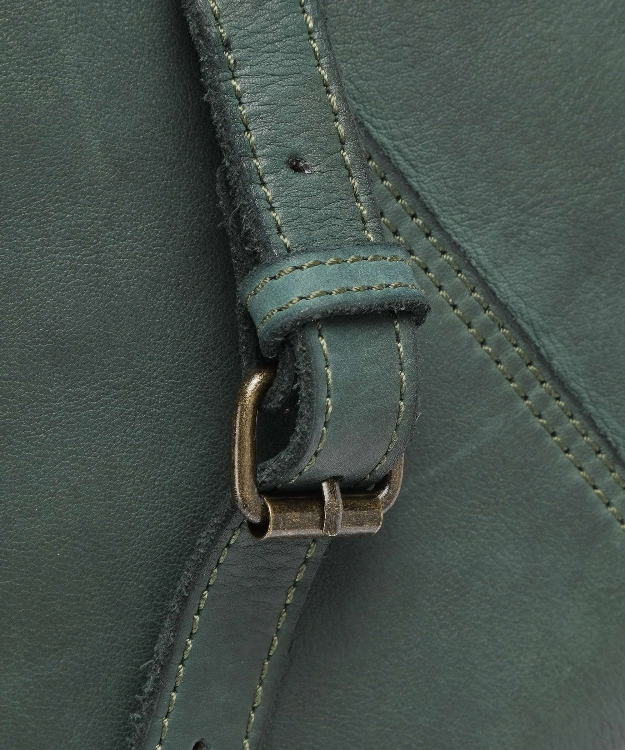  Harold's Submarine Borsa a spalla pelle di vacchetta grana verde scuro  