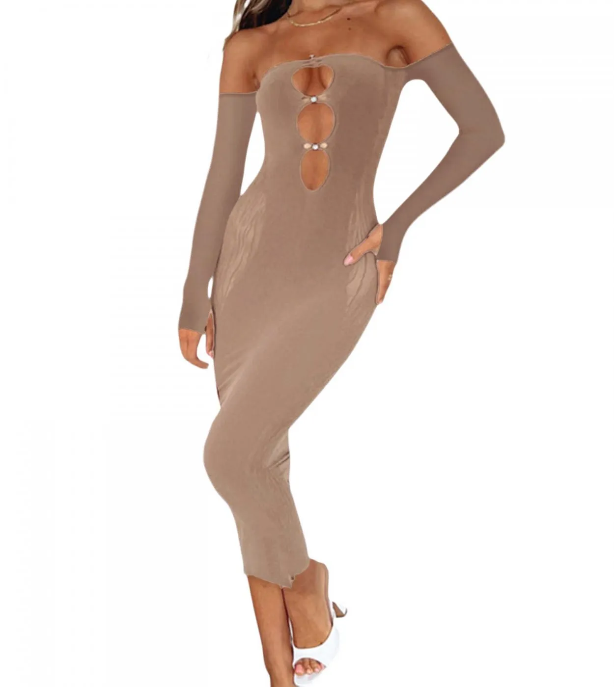 Hip Wrap A Word Abito senza spalline 2023 Abito svasato Abito lungo a coda di pesce slim fit corto