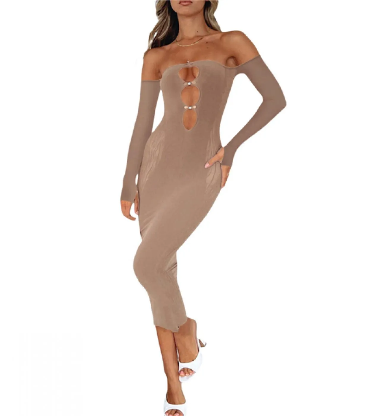 Hip Wrap A Word Abito senza spalline 2023 Abito svasato Abito lungo a coda di pesce slim fit corto