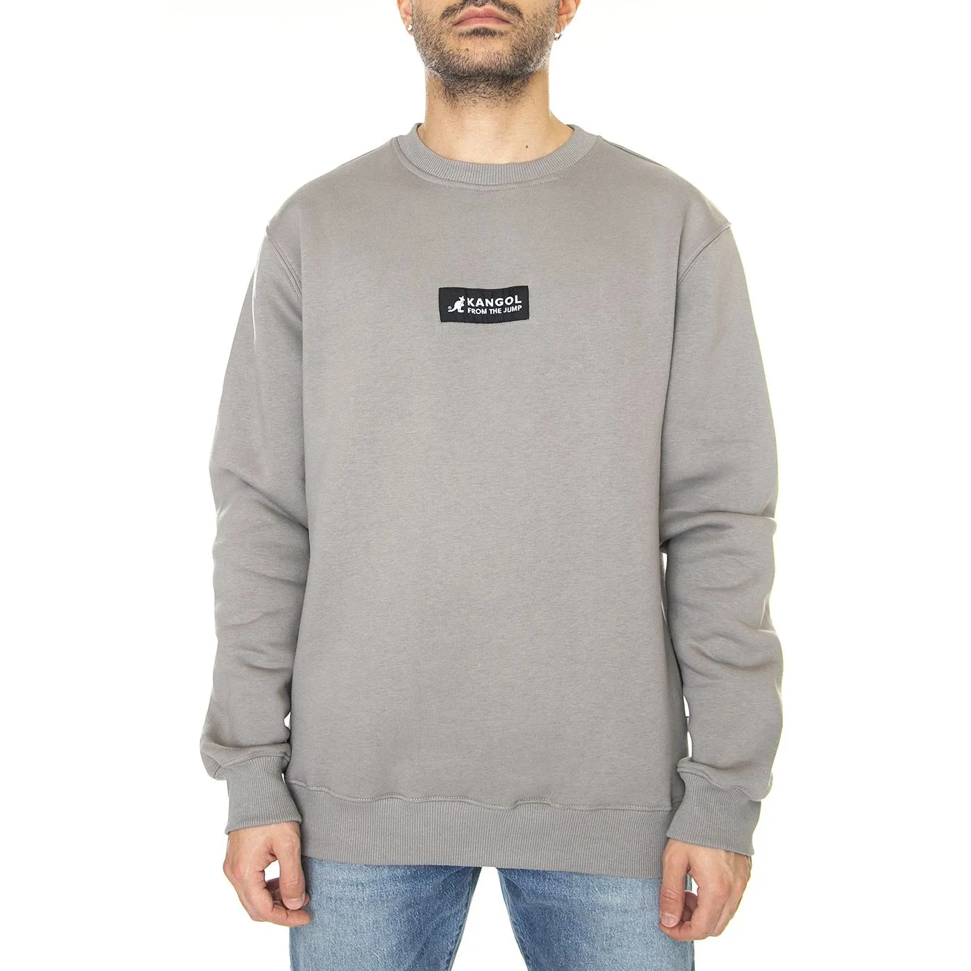 Kangol  Essential Nikel - Felpa Girocollo Uomo Grigia    