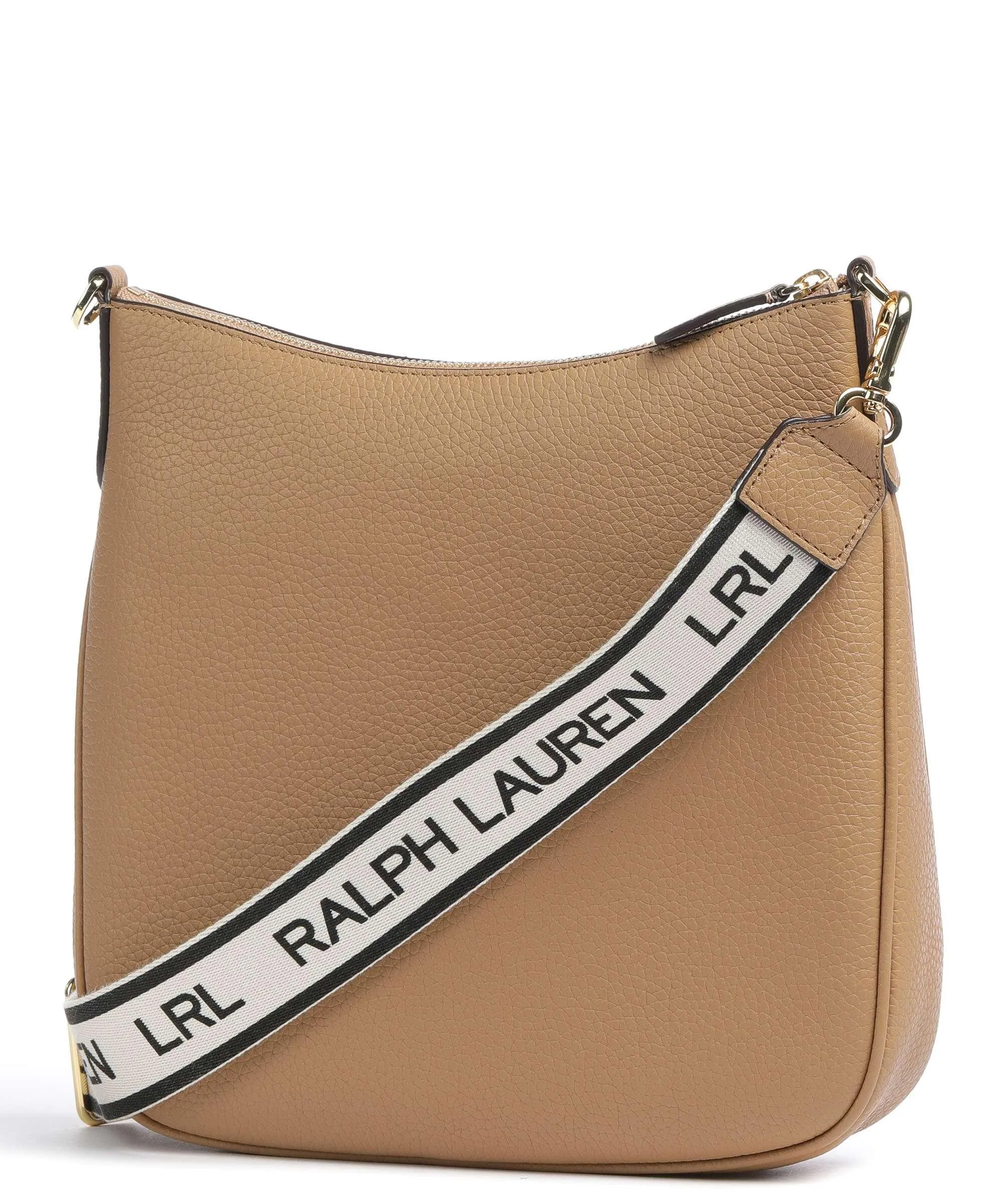  Lauren Ralph Lauren Cameryn 27 Borsa a tracolla pelle di vacchetta grana marrone chiaro  