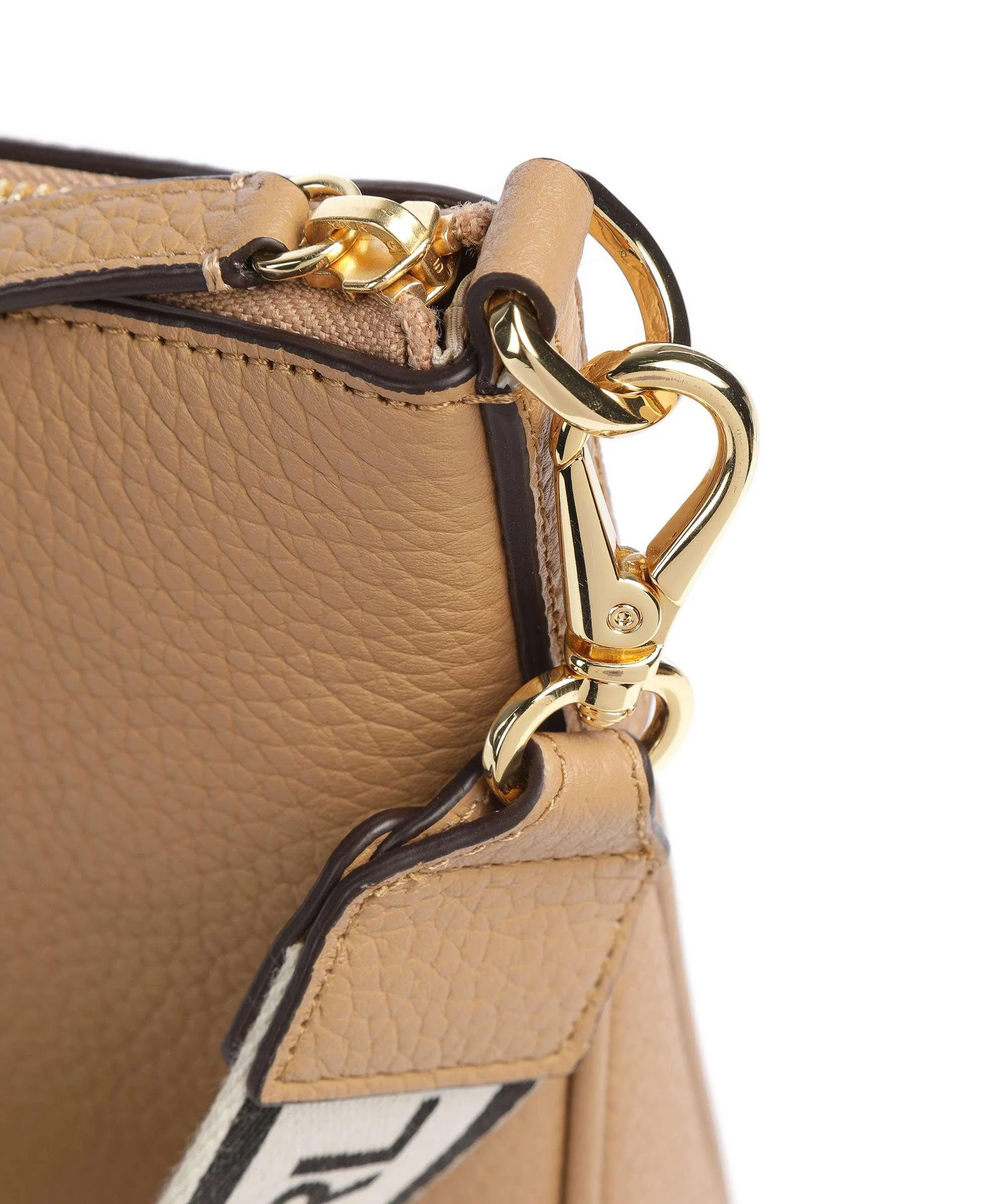  Lauren Ralph Lauren Cameryn 27 Borsa a tracolla pelle di vacchetta grana marrone chiaro  