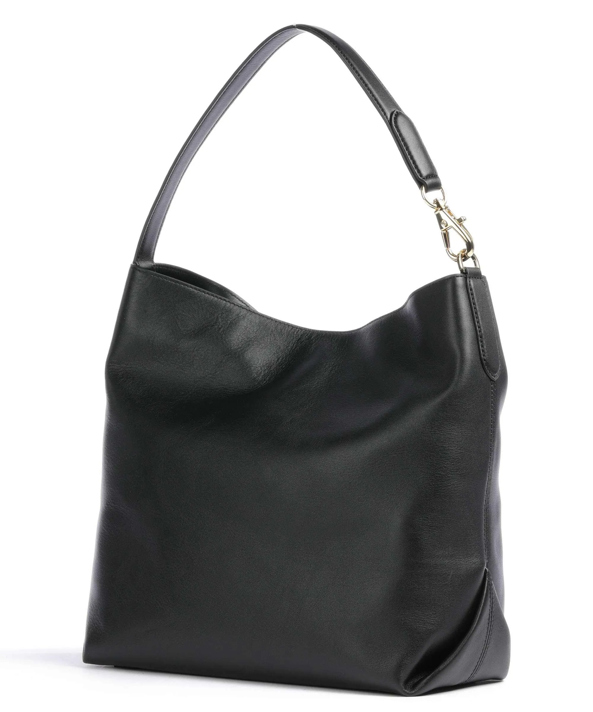  Lauren Ralph Lauren Kassie Large Borsa hobo pelle di vacchetta finemente grana nero  