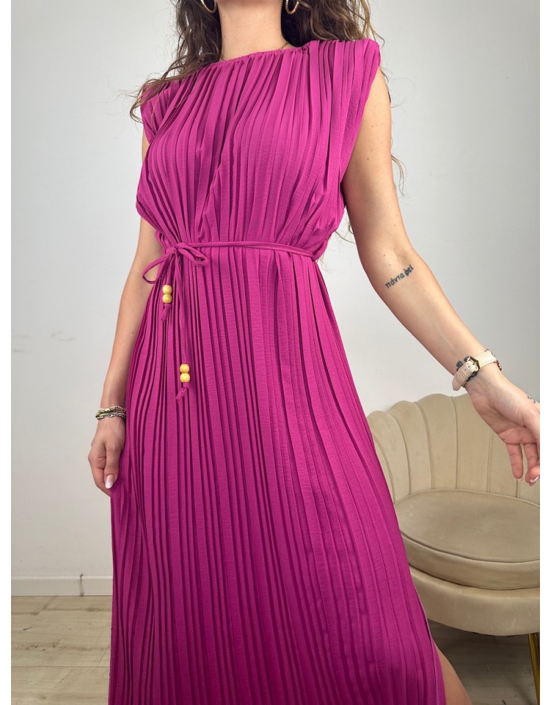 LONG DRESS PLISSè AMARENA