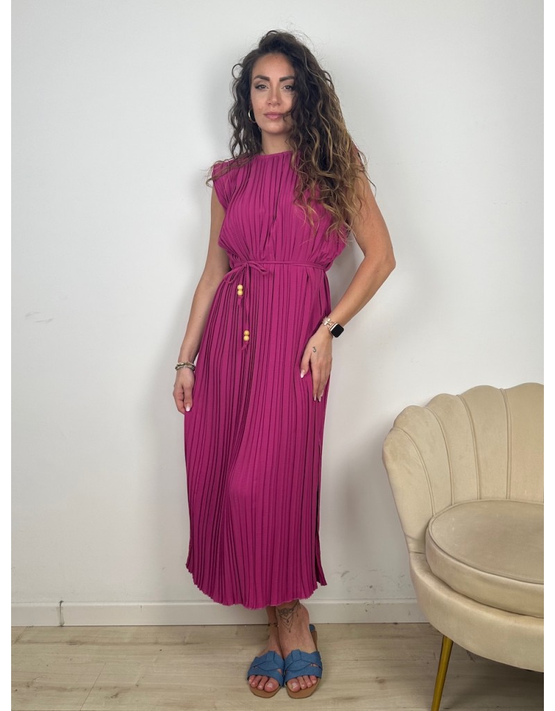 LONG DRESS PLISSè AMARENA