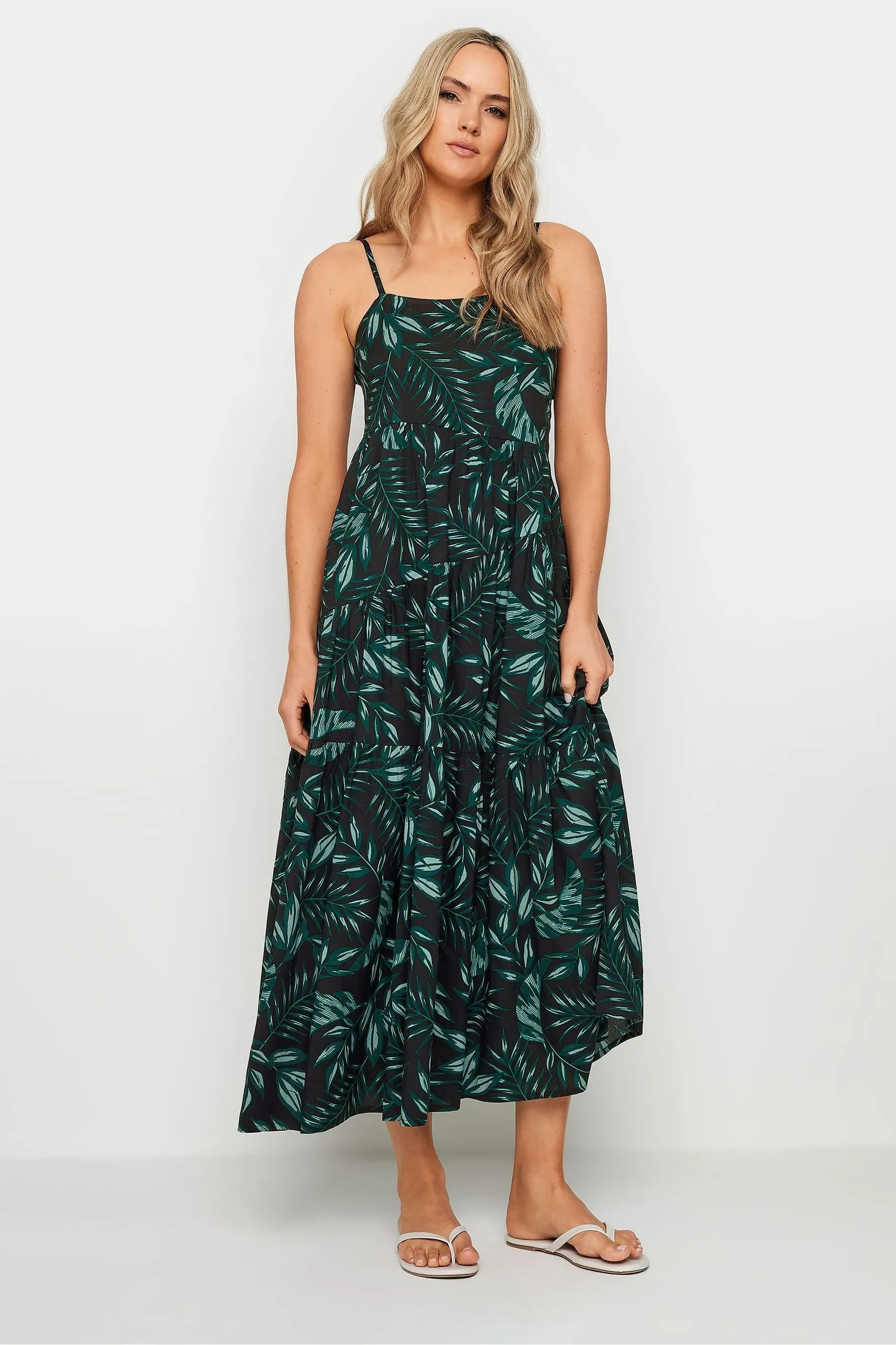 Long Tall Sally - Abito al polpaccio con Stampa tropicale e spalline