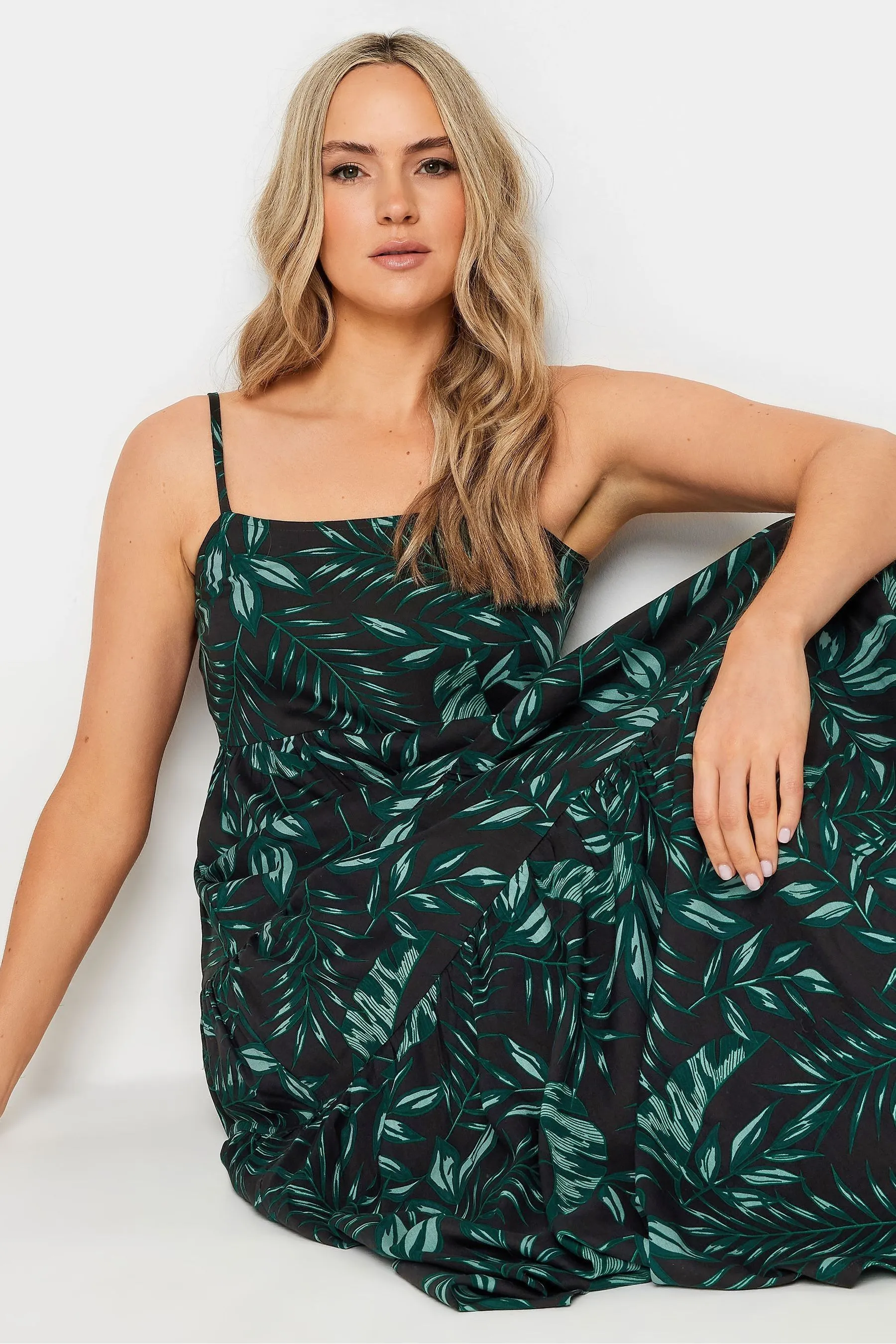 Long Tall Sally - Abito al polpaccio con Stampa tropicale e spalline
